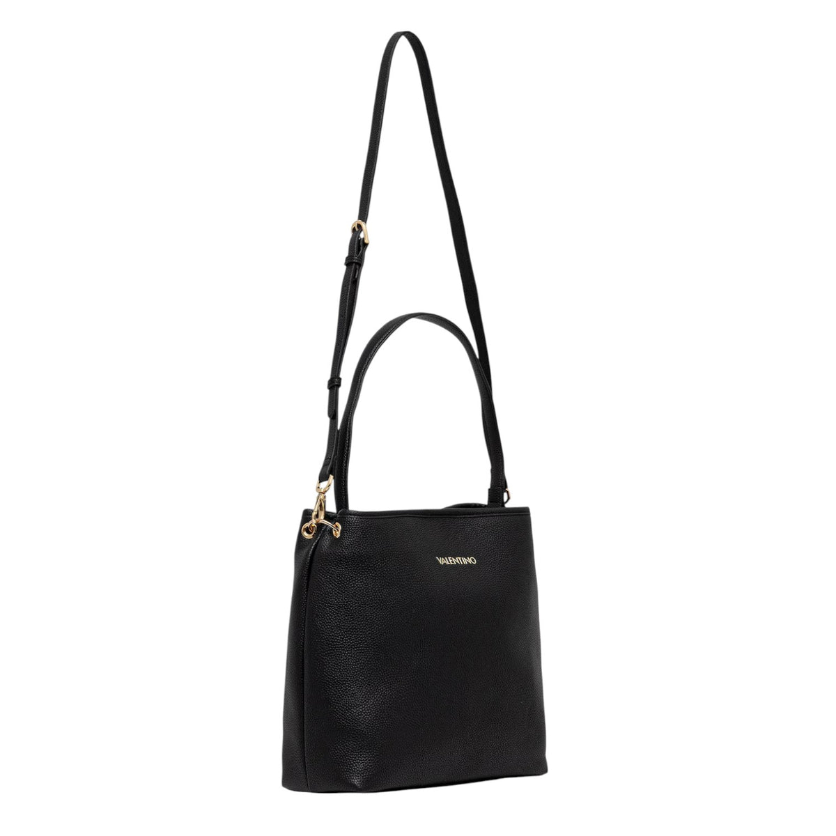 Mario Valentino Borsa a Spalla Brixton Donna in Ecopelle Martellata Nera con Pochette