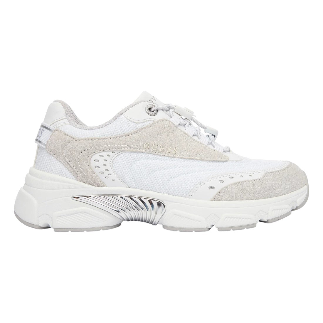 Guess Sneakers Donna Bianca con Inserto Argento
