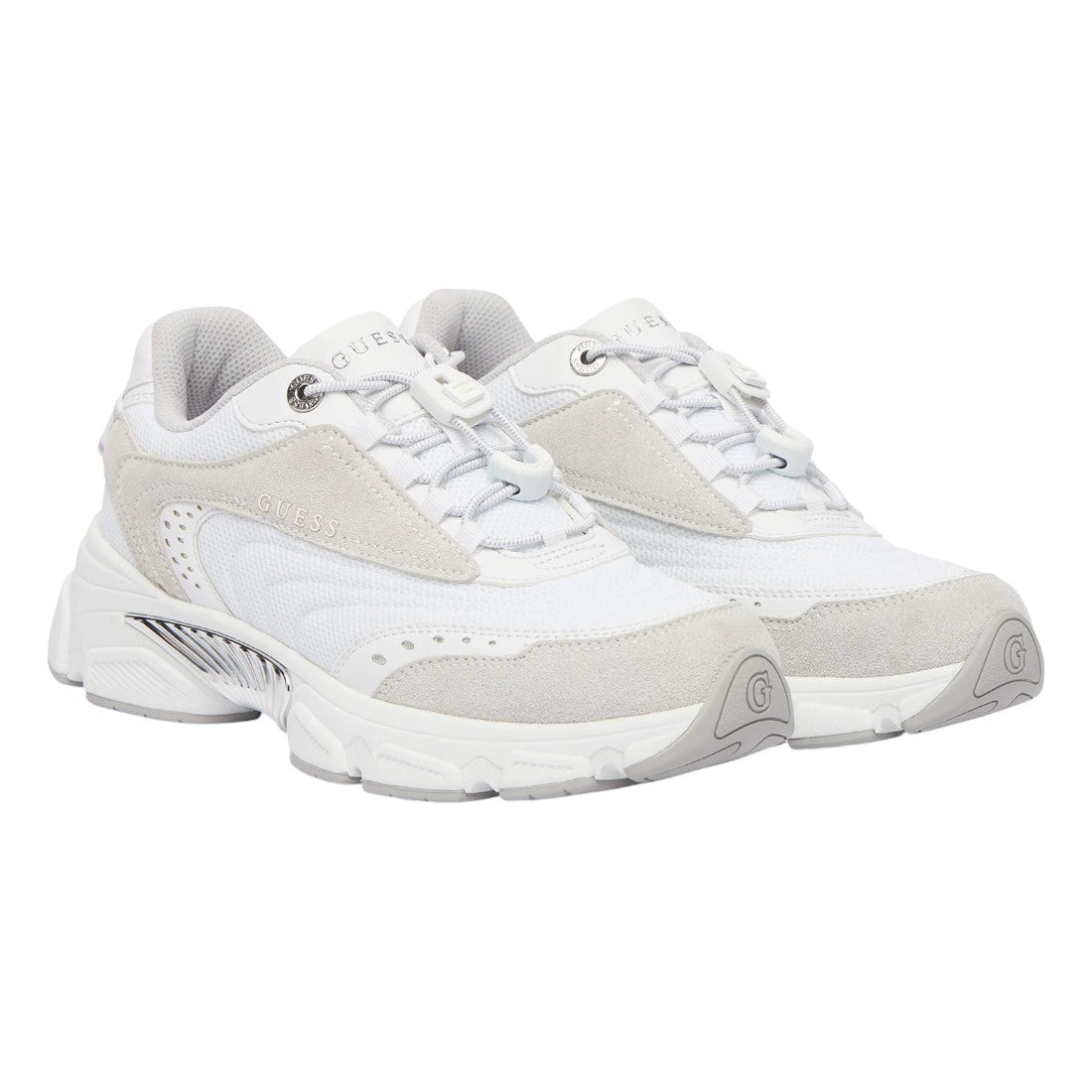 Guess Sneakers Donna Bianca con Inserto Argento