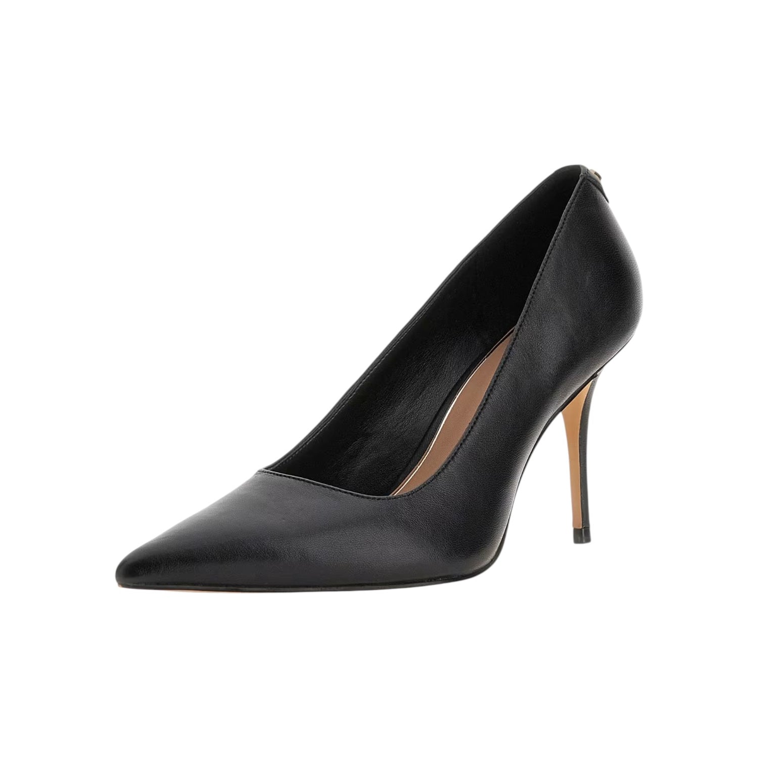 Guess Dècollettè Donna in Vera Pelle Nera Idreena con Tacco a Stiletto Alto 90mm