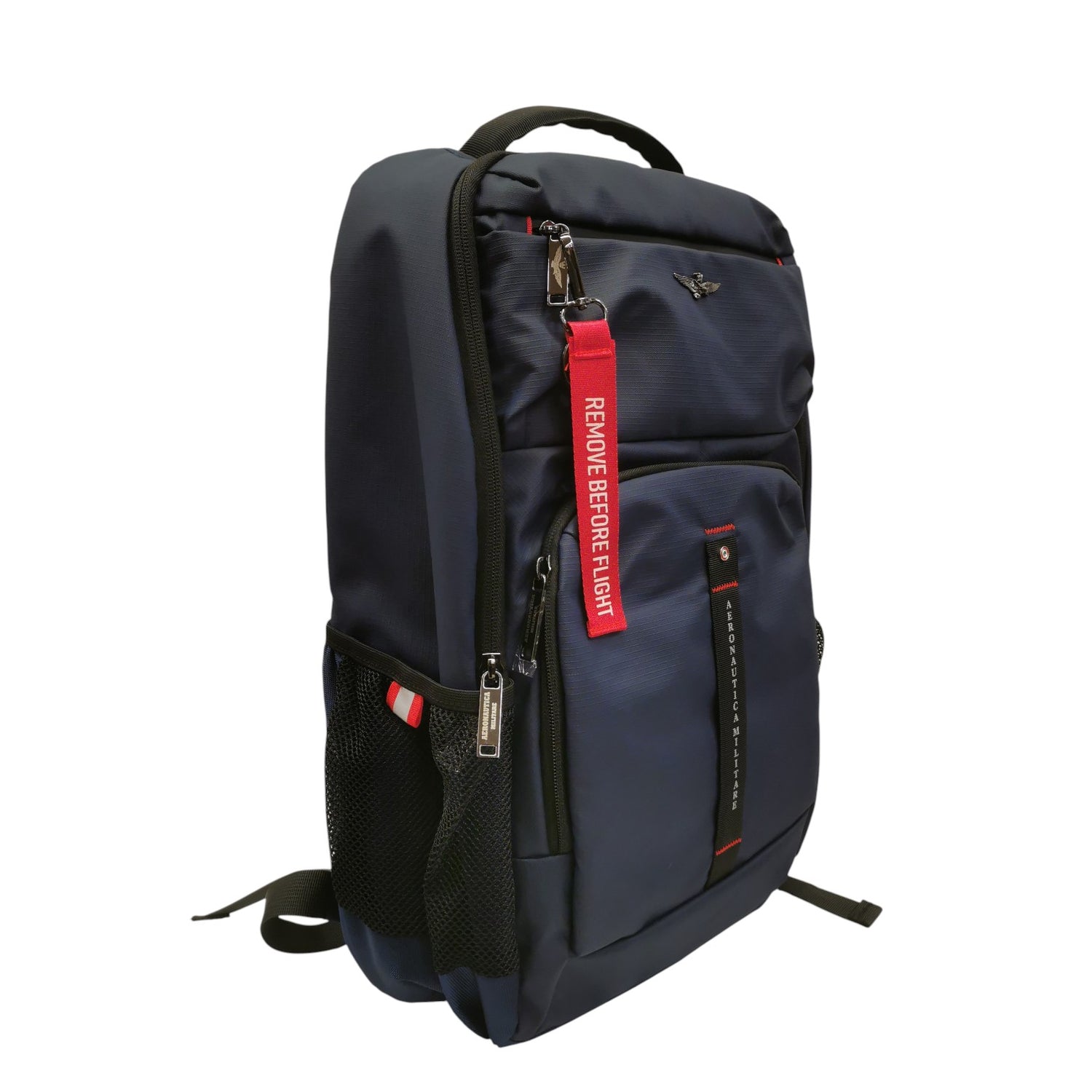 Aeronautica Militare Zaino Uomo in Tessuto Blu Porta Pc Linea Patch