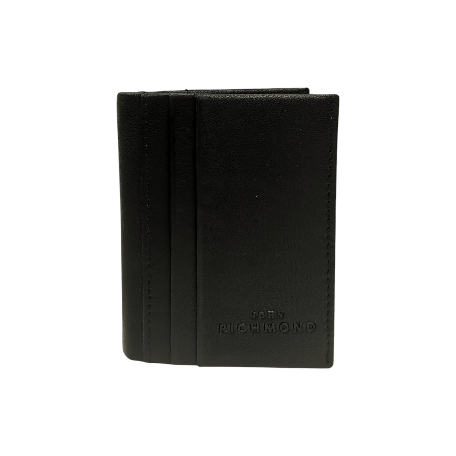 John Richmond Portacarte Uomo in Pelle Nera con Logo Laterale