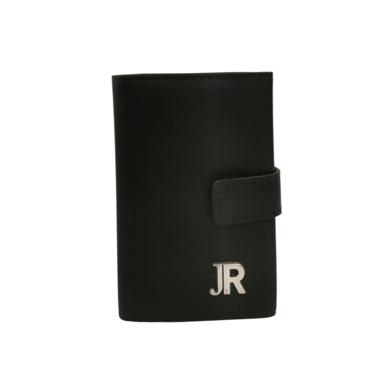 John Richmond Portacarte Uomo in Pelle Nera con Clip e Bottone
