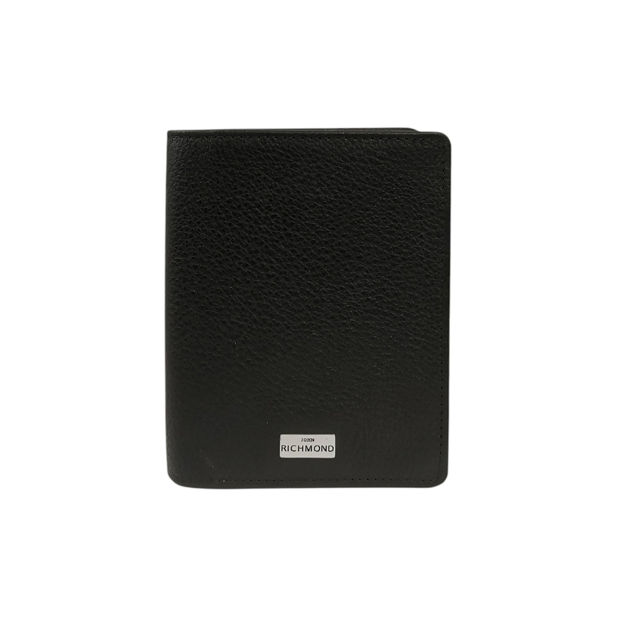 John Richmond Portacarte Verticale Uomo in Pelle Nera con Zip