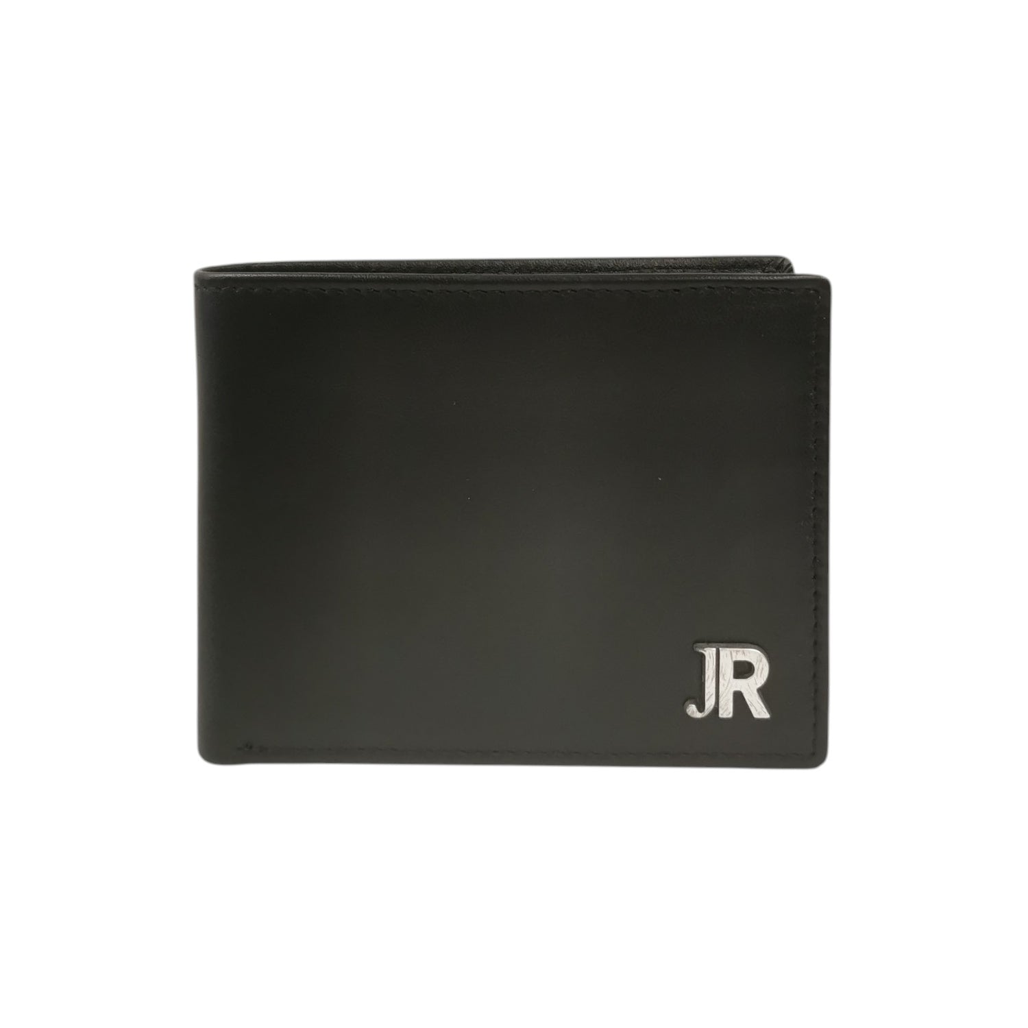 John Richmond Portafoglio Uomo in Pelle Nera con Logo Monogram in Metallo