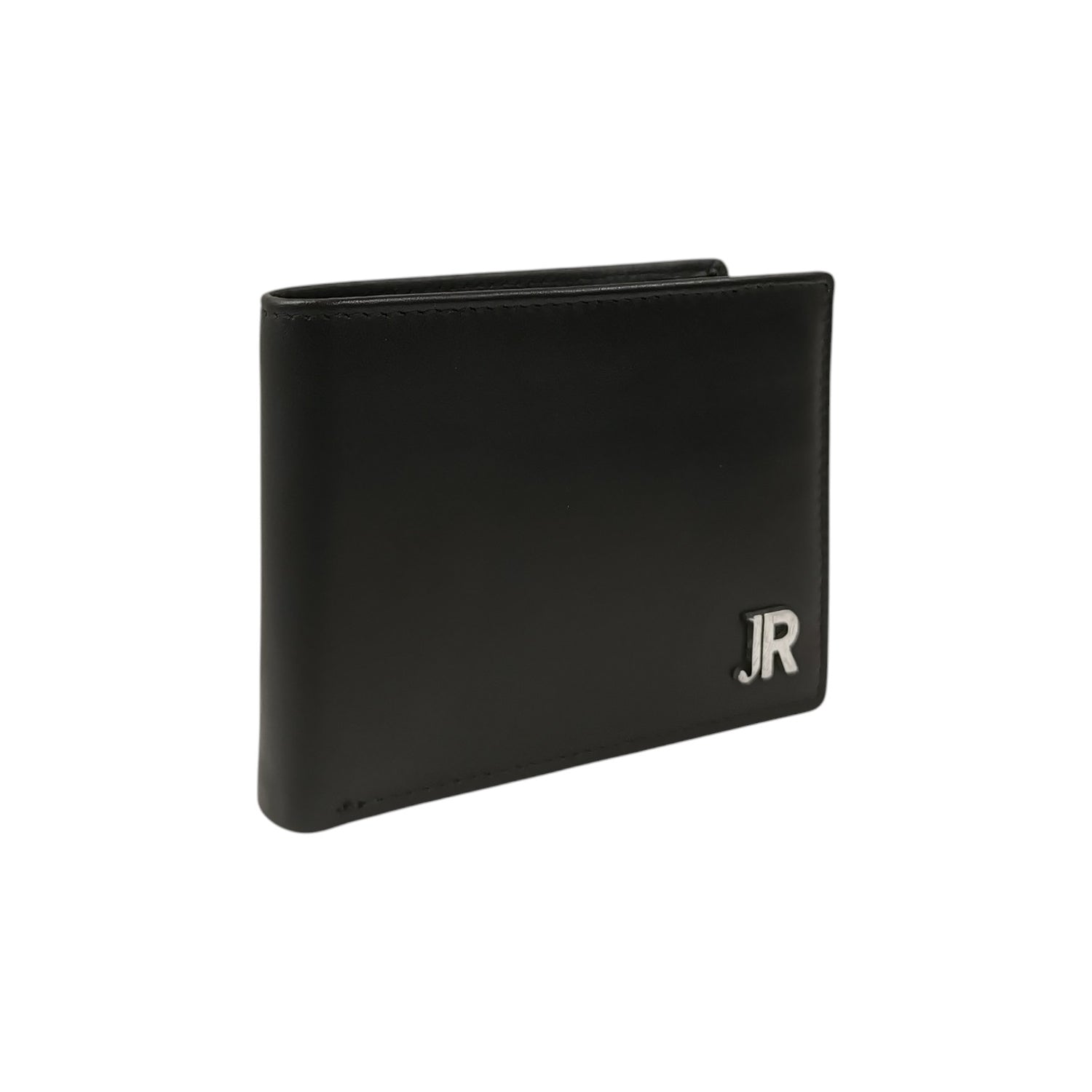 John Richmond Portafoglio Uomo in Pelle Nera con Logo Monogram in Metallo