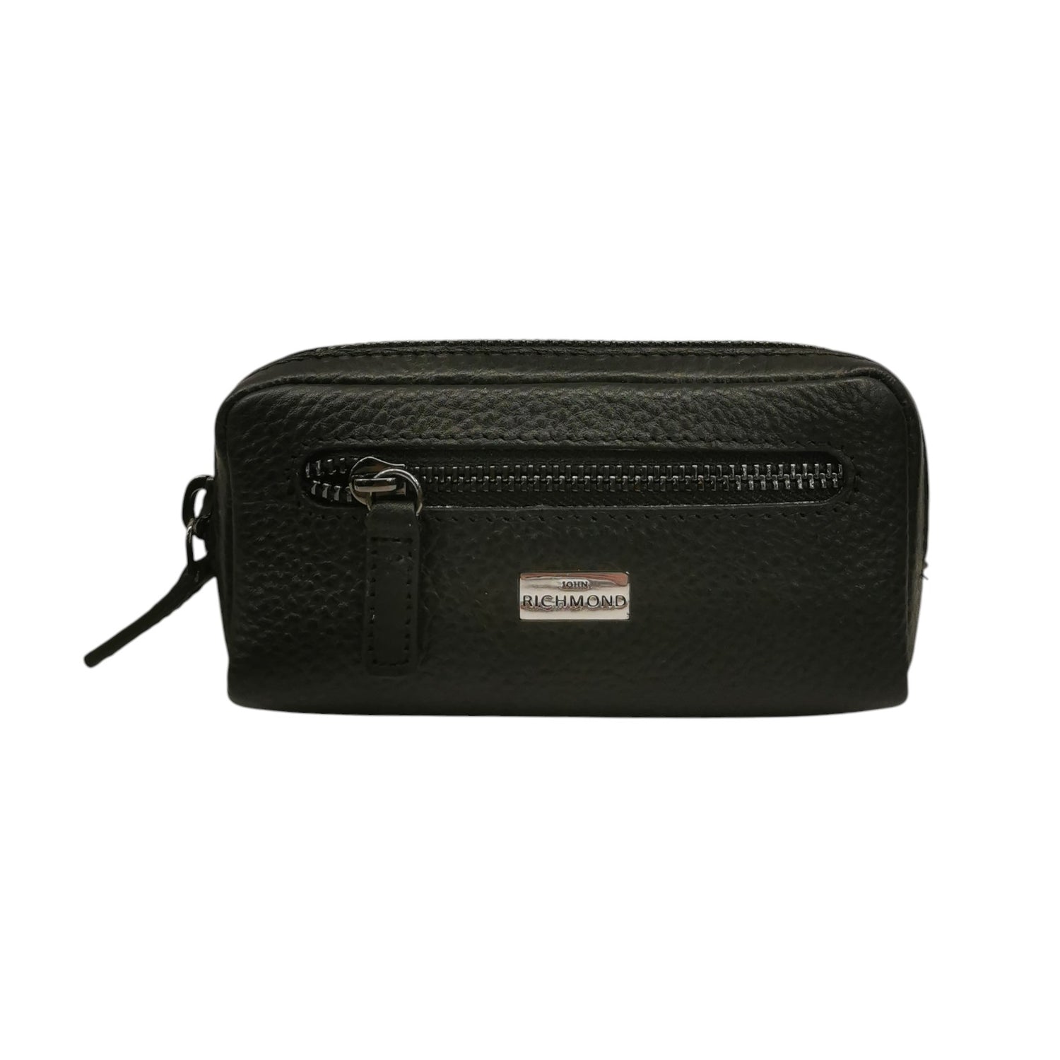John Richmond Portachiavi Uomo in Pelle Nera con Zip