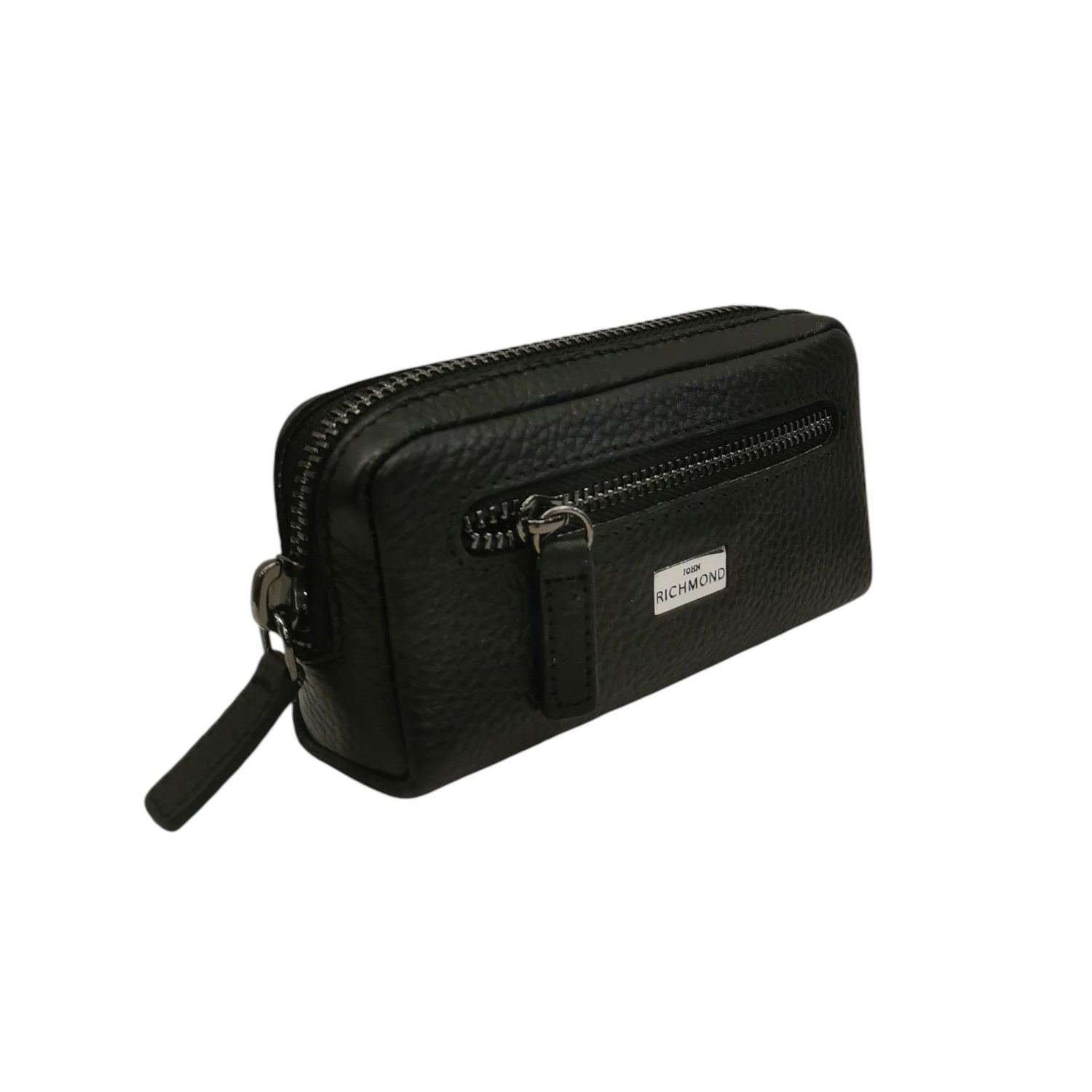 John Richmond Portachiavi Uomo in Pelle Nera con Zip