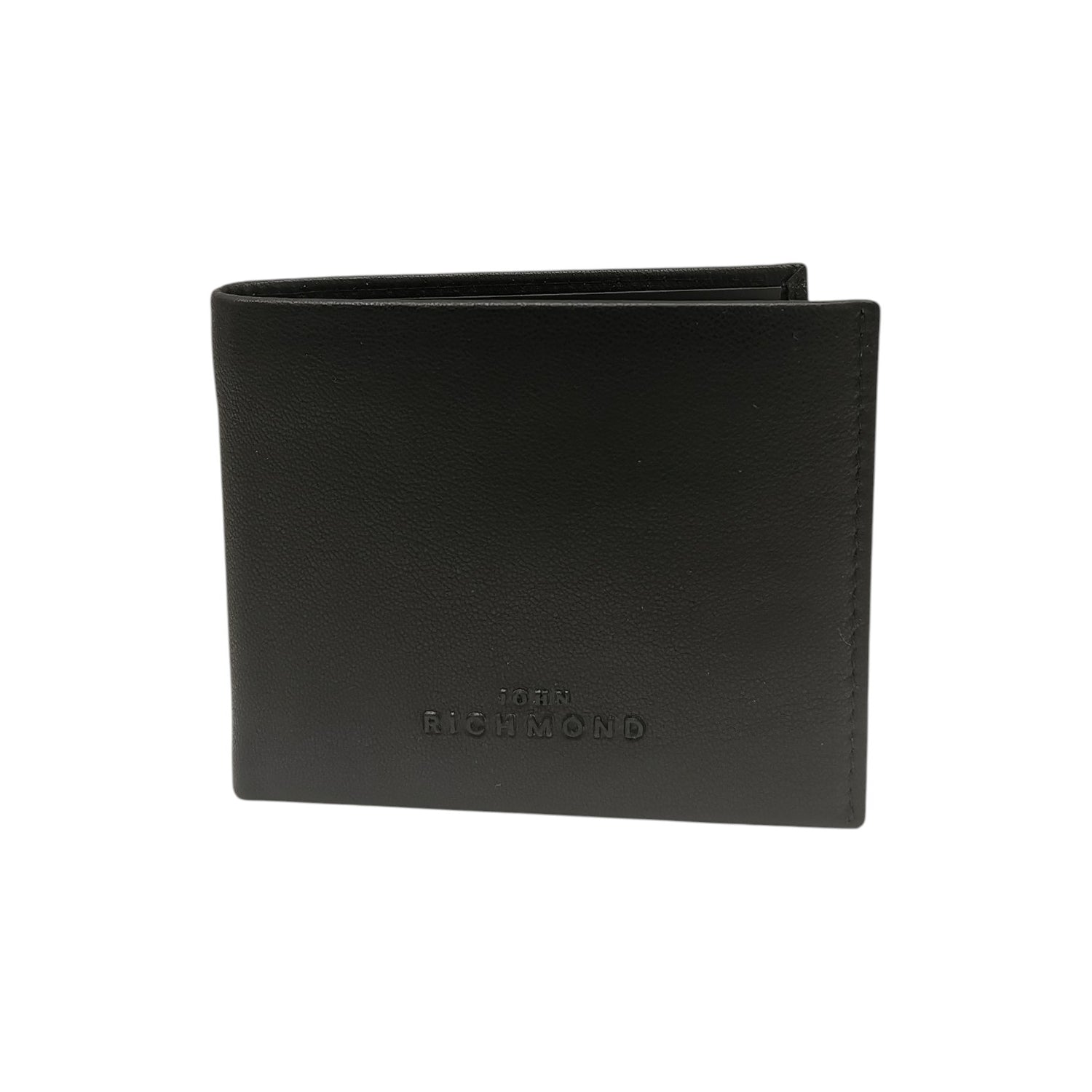 John Richmond Portafoglio Uomo in Pelle Nera con Logo in Rilievo