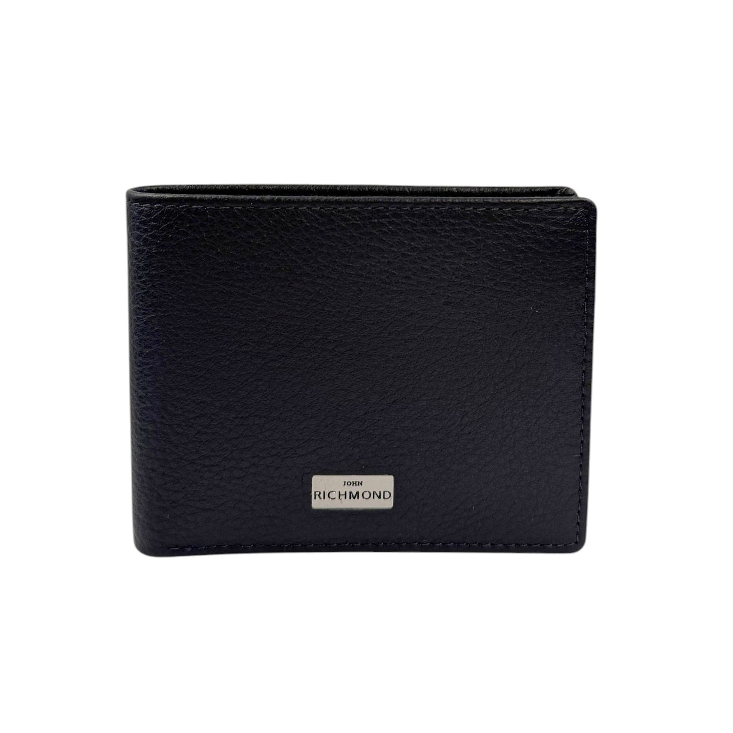 John Richmond Portafoglio Uomo in Morbida Pelle Blu con Targhetta