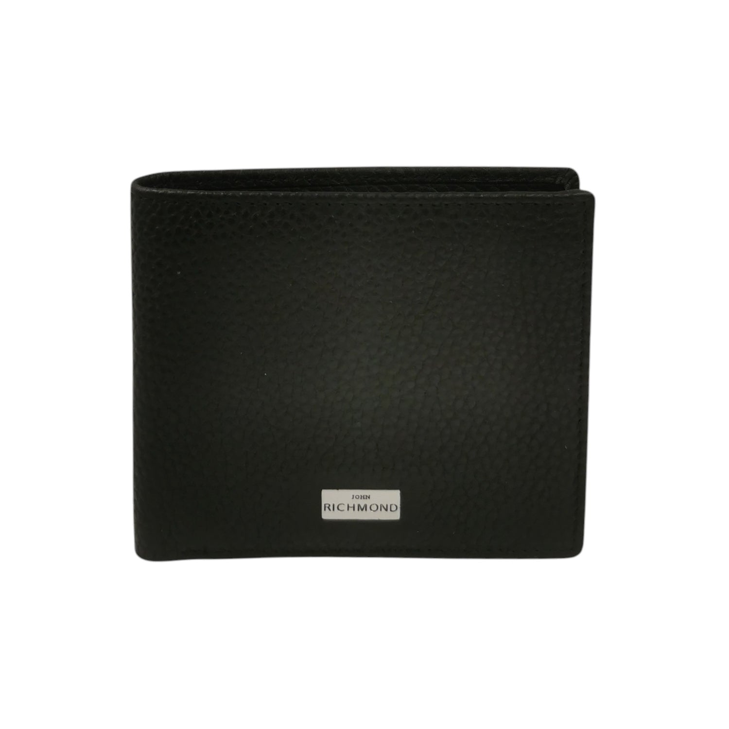 John Richmond Portafoglio Uomo in Pelle Morbida Nera Martellata