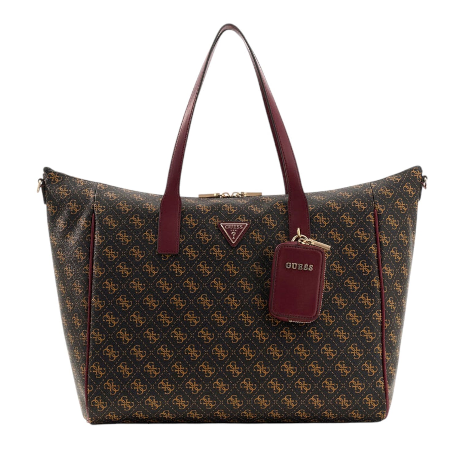 Guess Borsa da Viaggio Donna in Ecopelle Logata Marrone Bordeaux