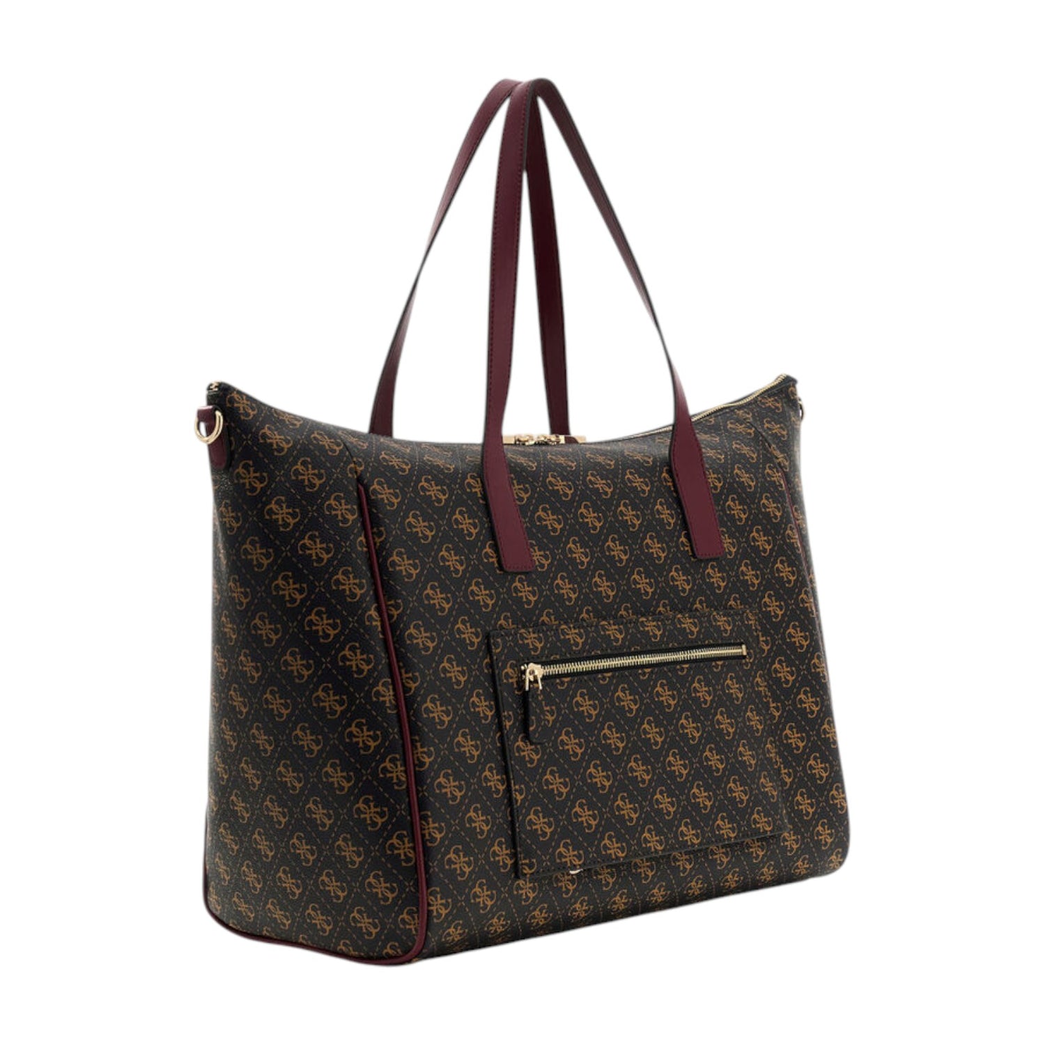 Guess Borsa da Viaggio Donna in Ecopelle Logata Marrone Bordeaux