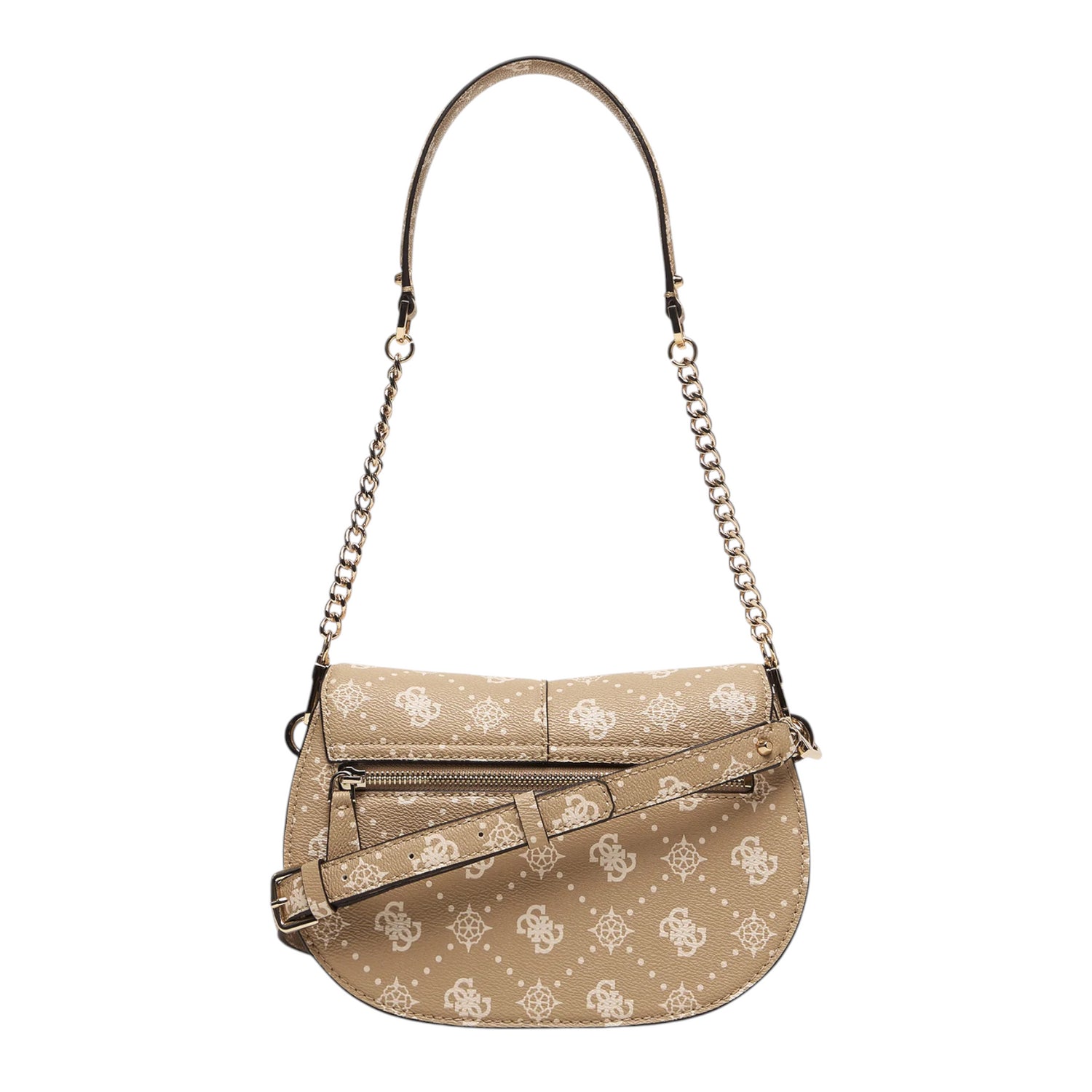Guess Borsa a Tracolla Donna in Ecopelle Biscotto con Manico a Catena