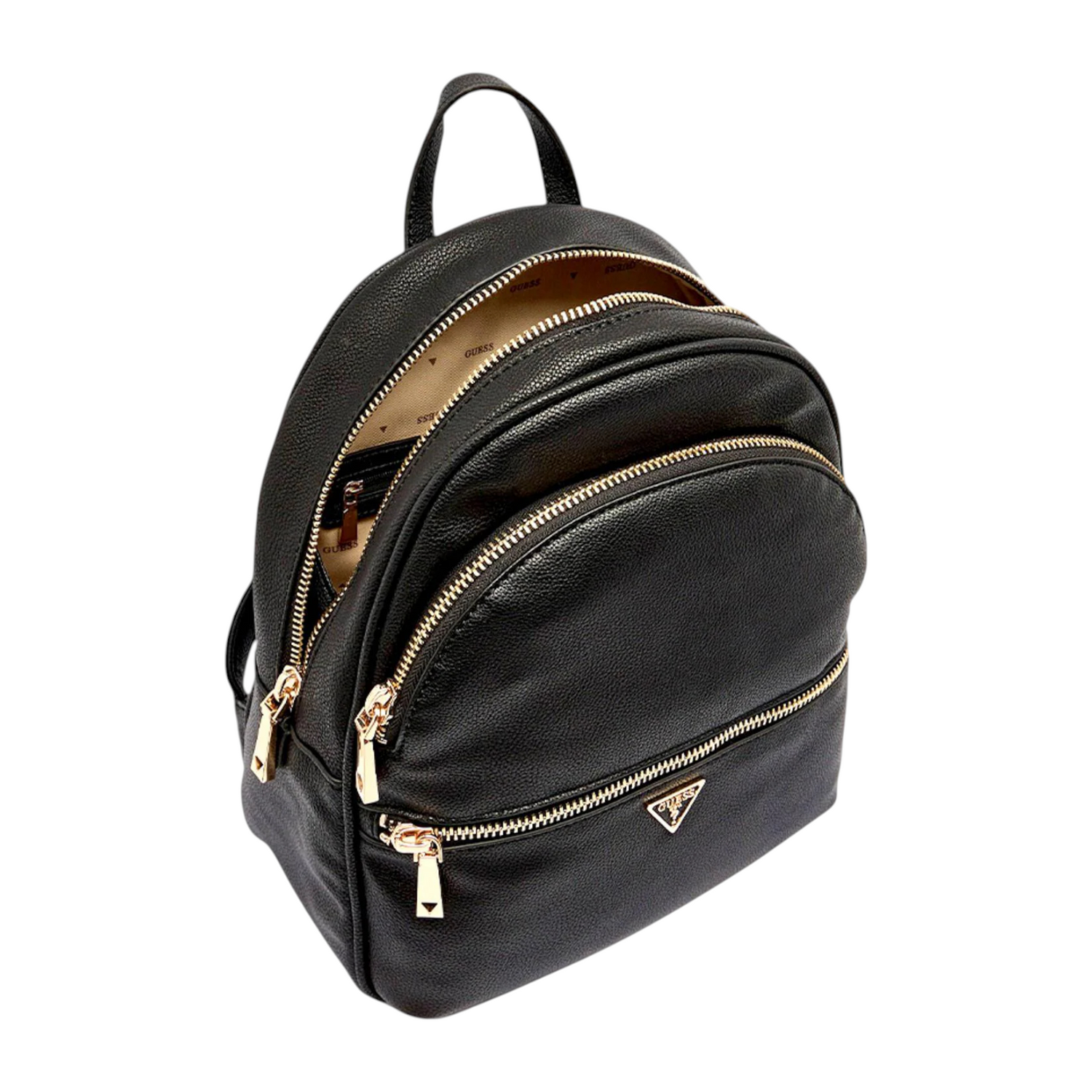 Guess Zaino Donna Manhattan in Ecopelle Nera con Doppia Zip