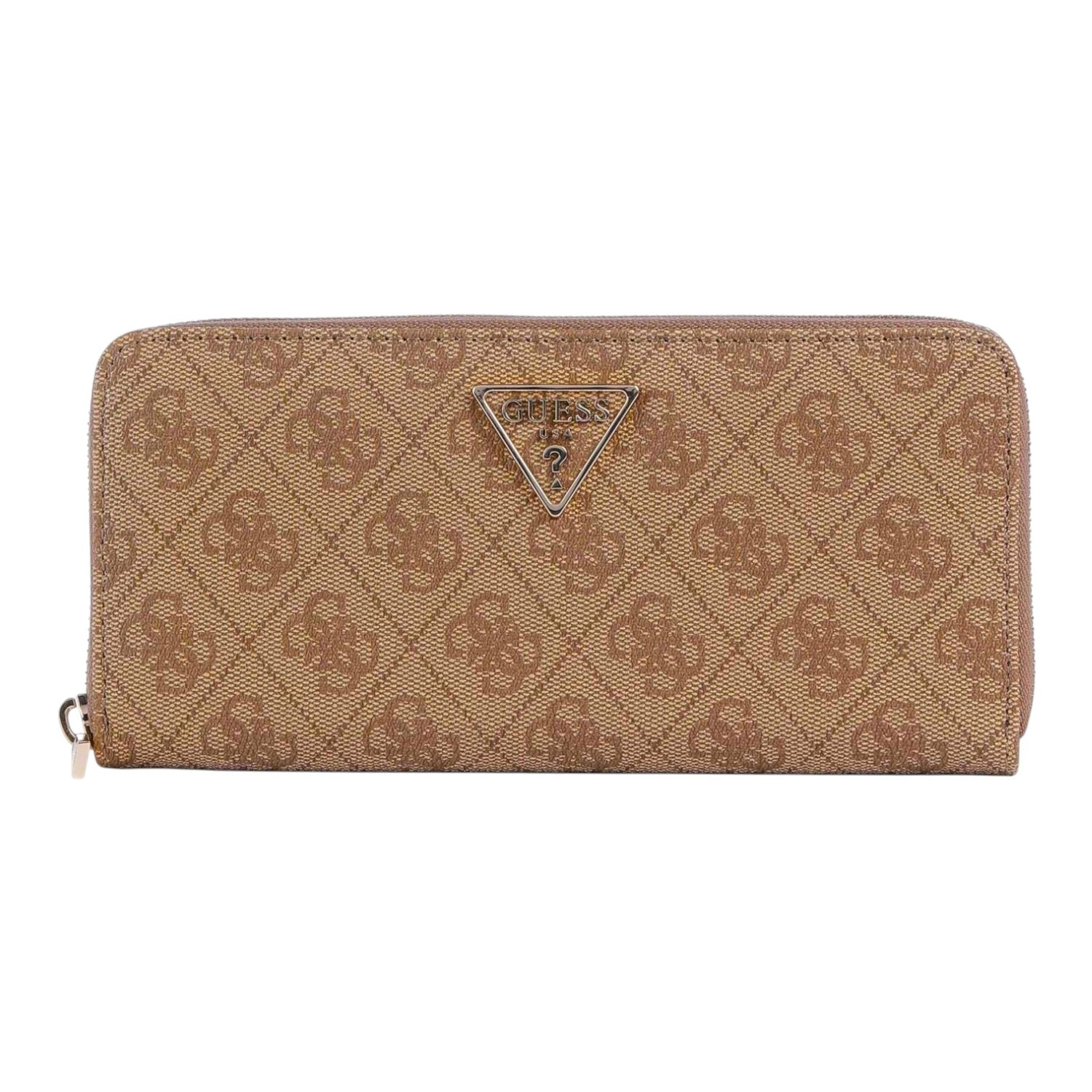 Guess Portafoglio Donna in Ecopelle Latte Logo con Polsino e Stampa 4g Logo