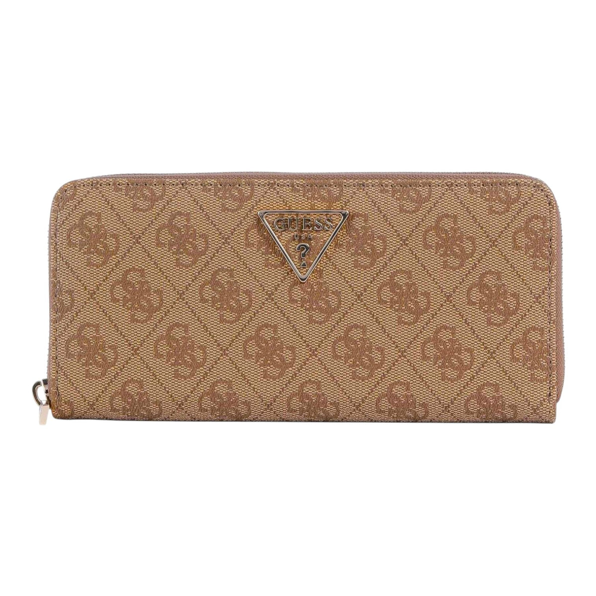 Guess Portafoglio Donna in Ecopelle Latte Logo con Polsino e Stampa 4g Logo