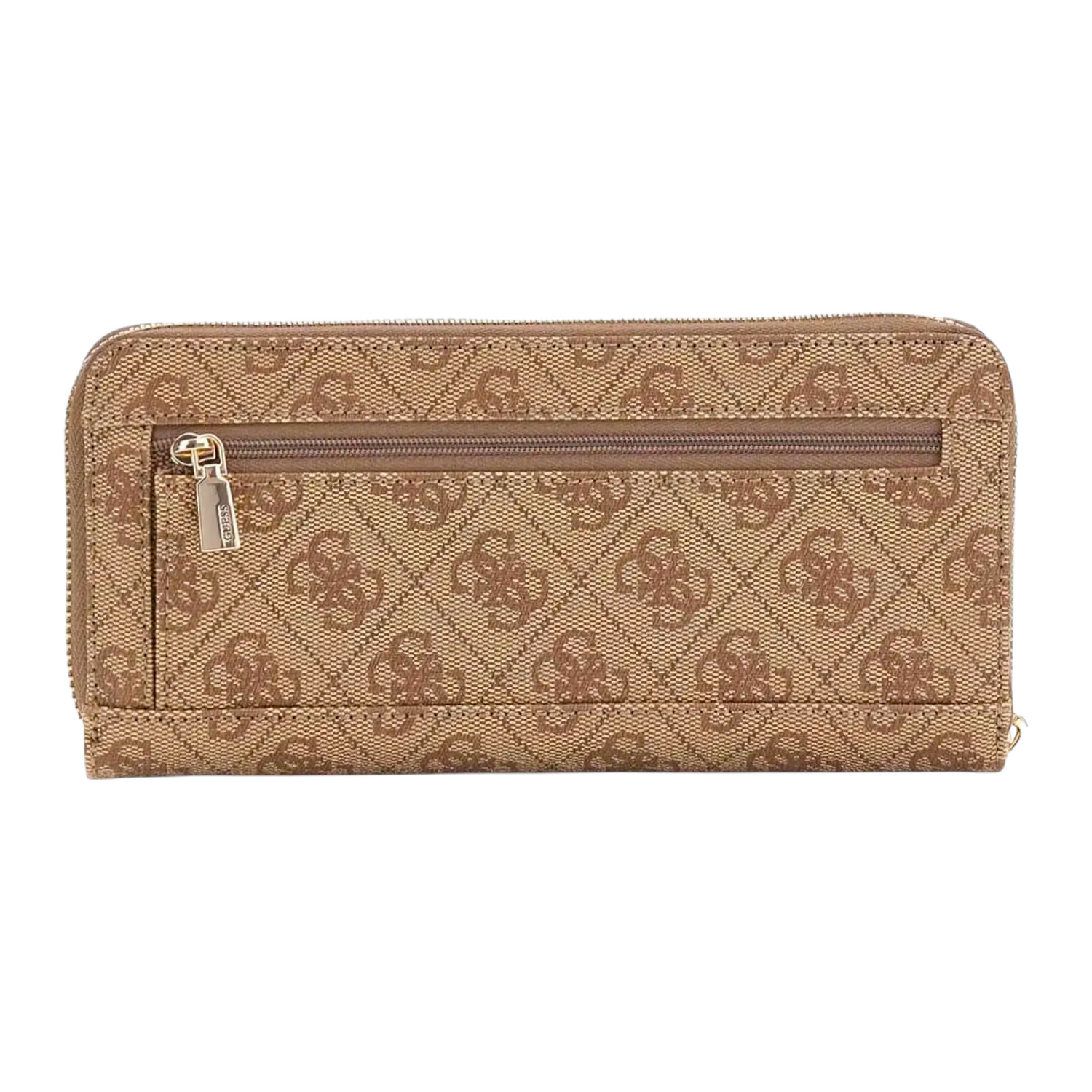 Guess Portafoglio Donna in Ecopelle Latte Logo con Polsino e Stampa 4g Logo