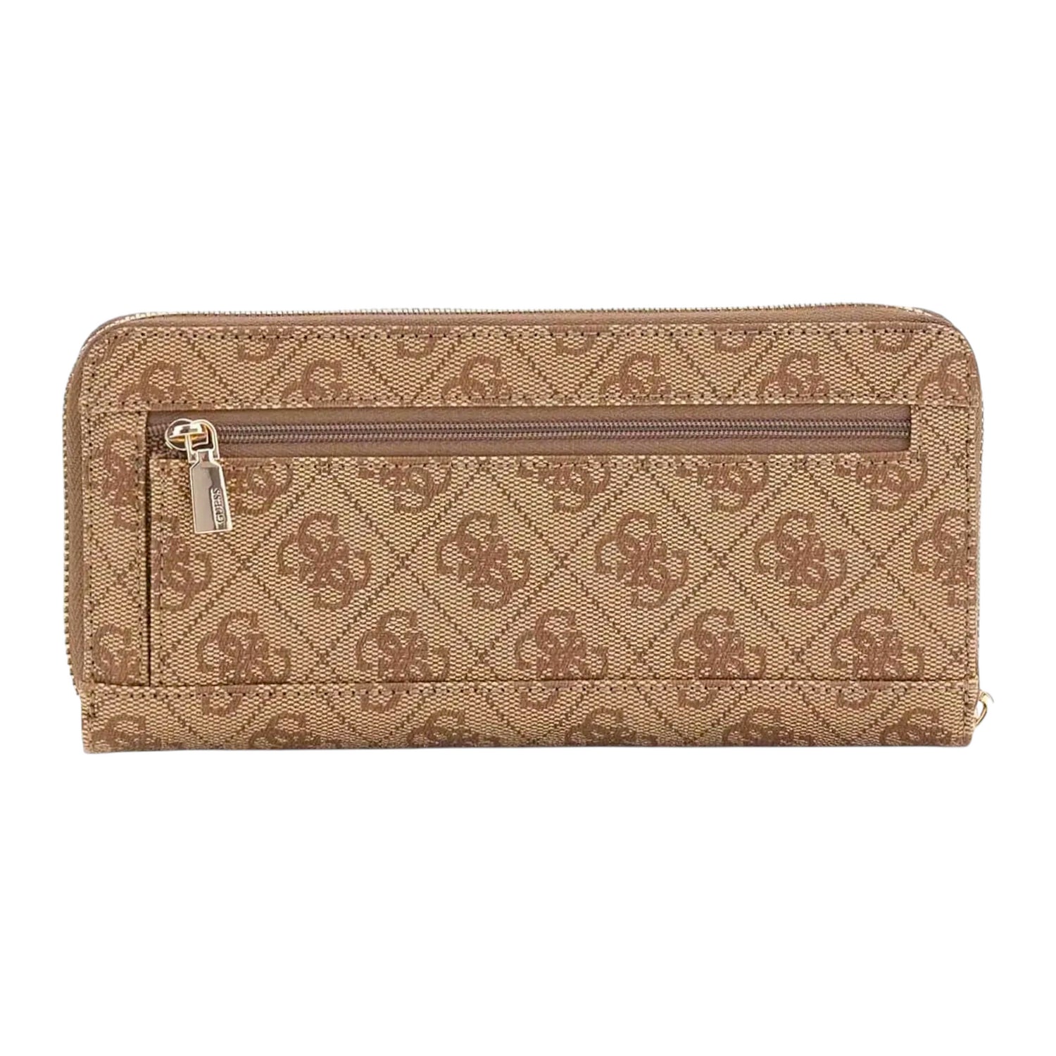 Guess Portafoglio Donna in Ecopelle Latte Logo con Polsino e Stampa 4g Logo