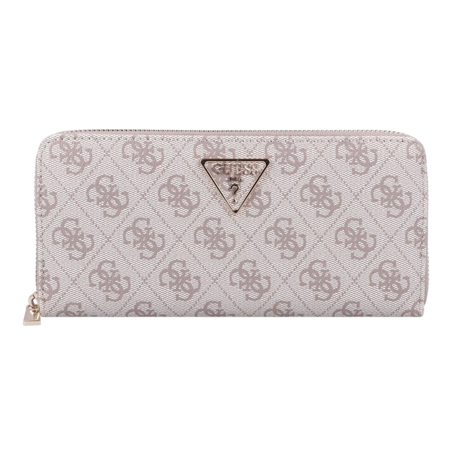 Guess Portafoglio Donna in Ecopelle Tortora Scuro con Polsino e Stampa 4g Logo