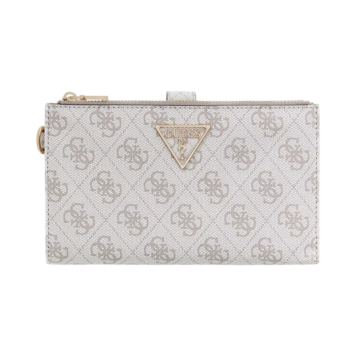 Guess Portafoglio Medio Donna in Ecopelle Tortora Scuro Laurel 4G Logo