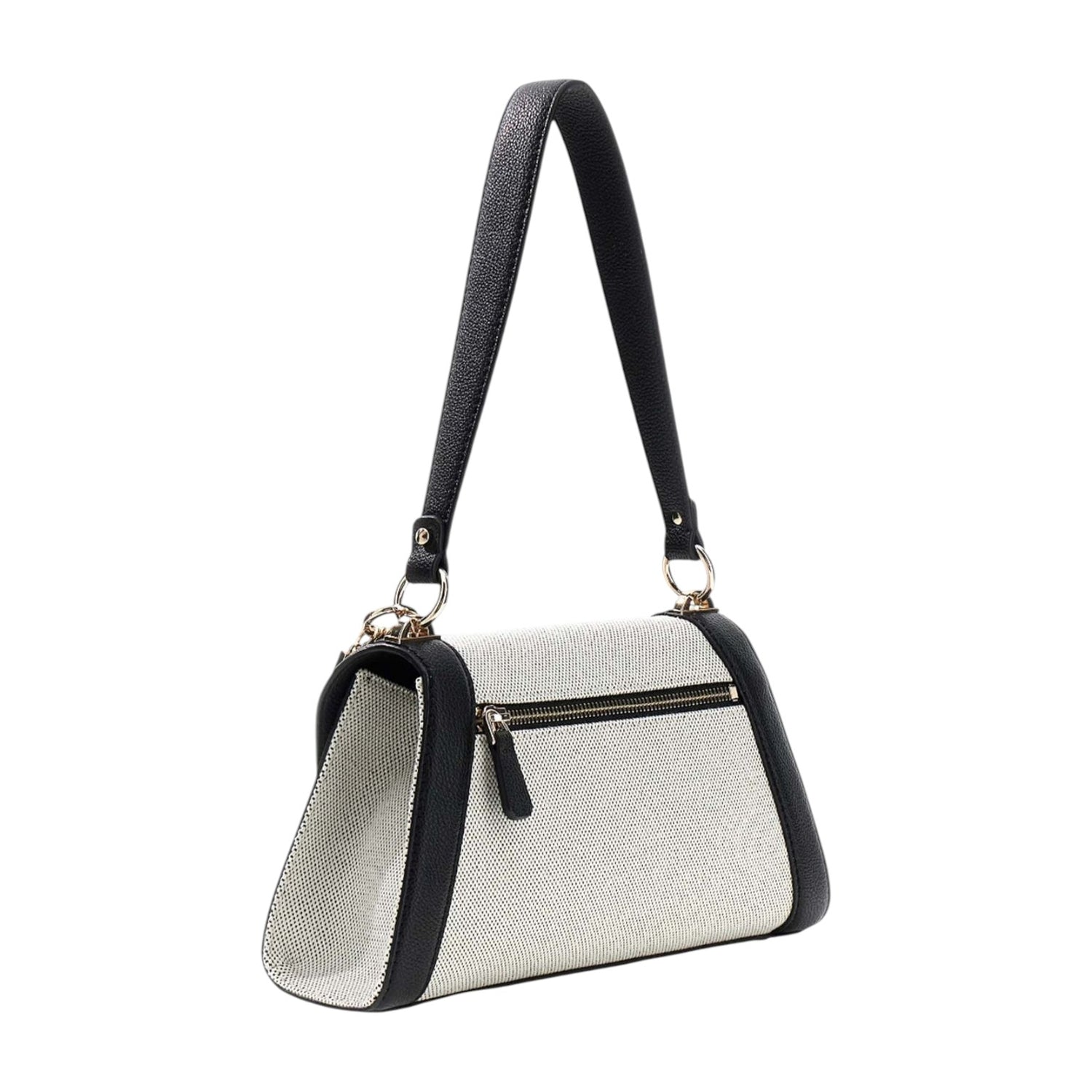 Guess Borsa a Spalla Donna Kamilla in Tessuto Naturale Nero