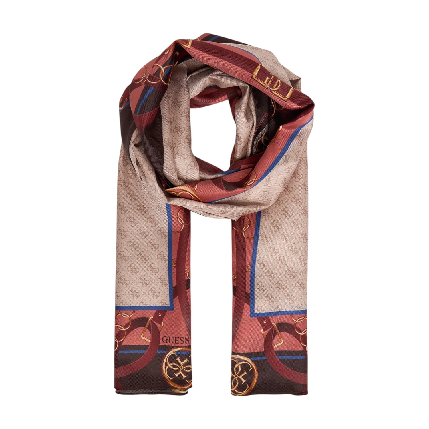 Guess Foulard Donna Marrone con Stampa Logo