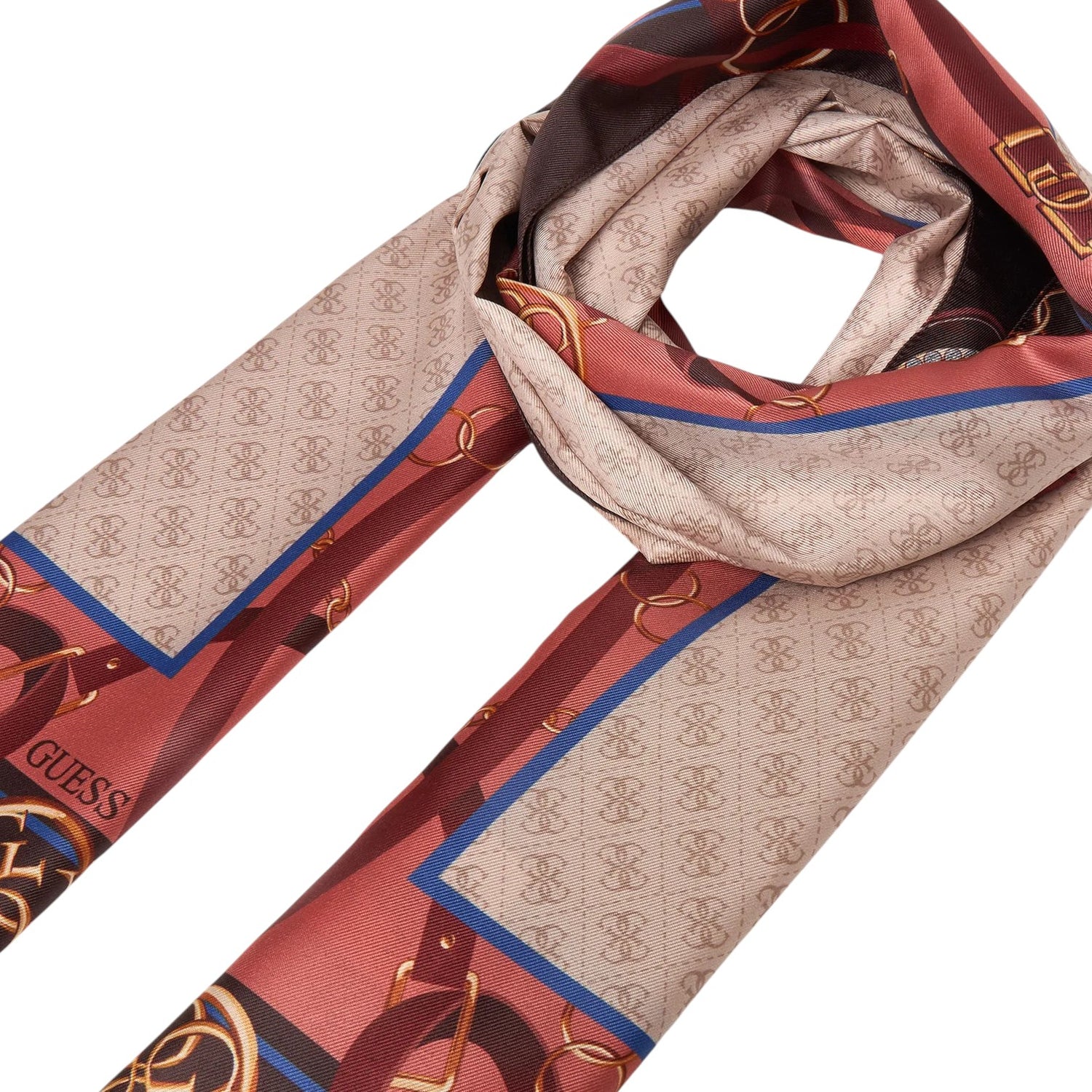 Guess Foulard Donna Marrone con Stampa Logo