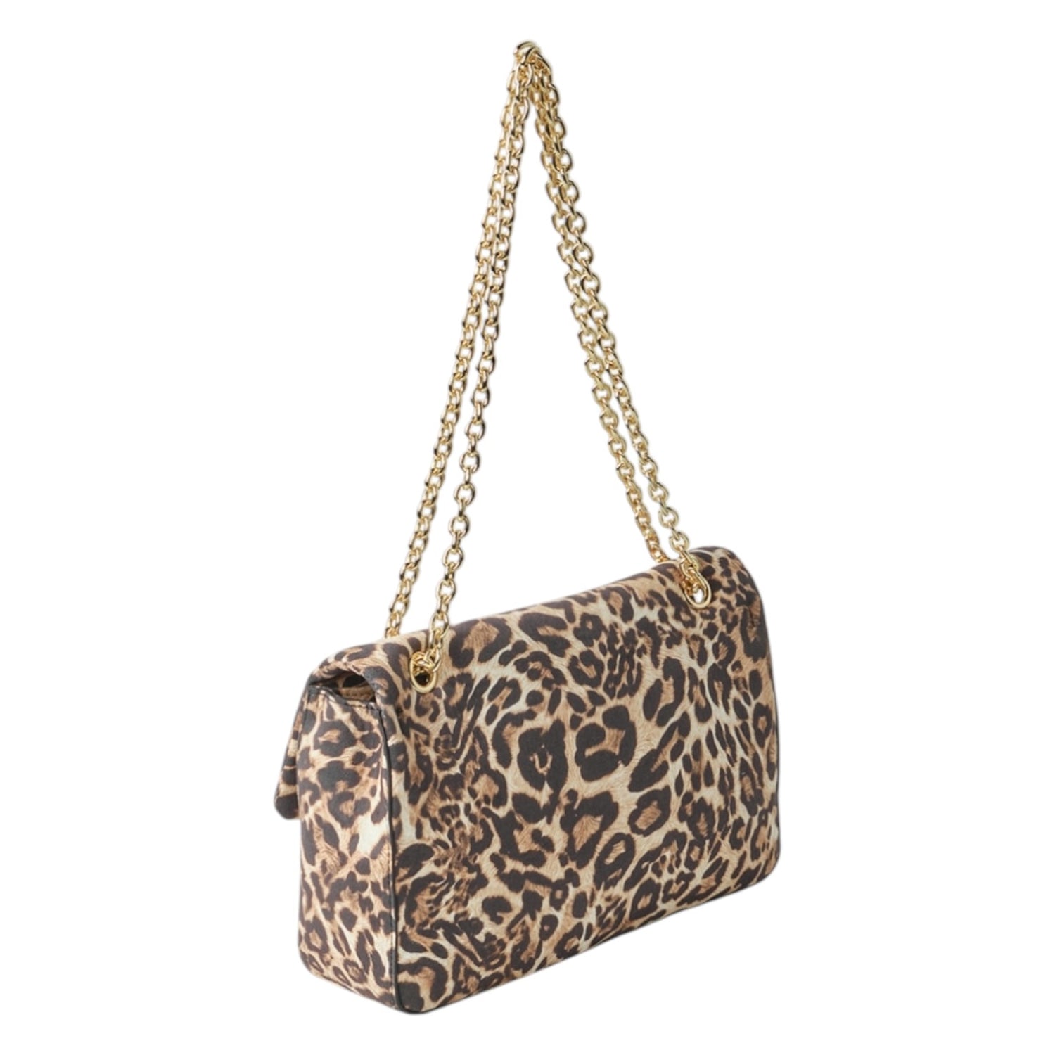 Gaelle Borsa a Tracolla Grande Donna in Ecopelle Maculata con Catena Oro