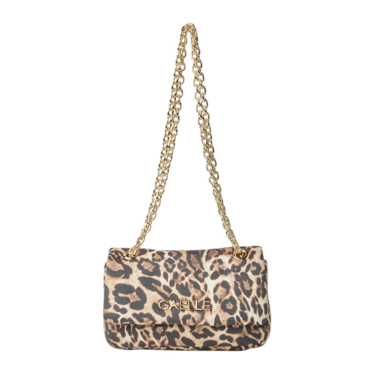 Gaelle Borsa a Tracolla Piccola Donna in Ecopelle Maculata con Catena Oro