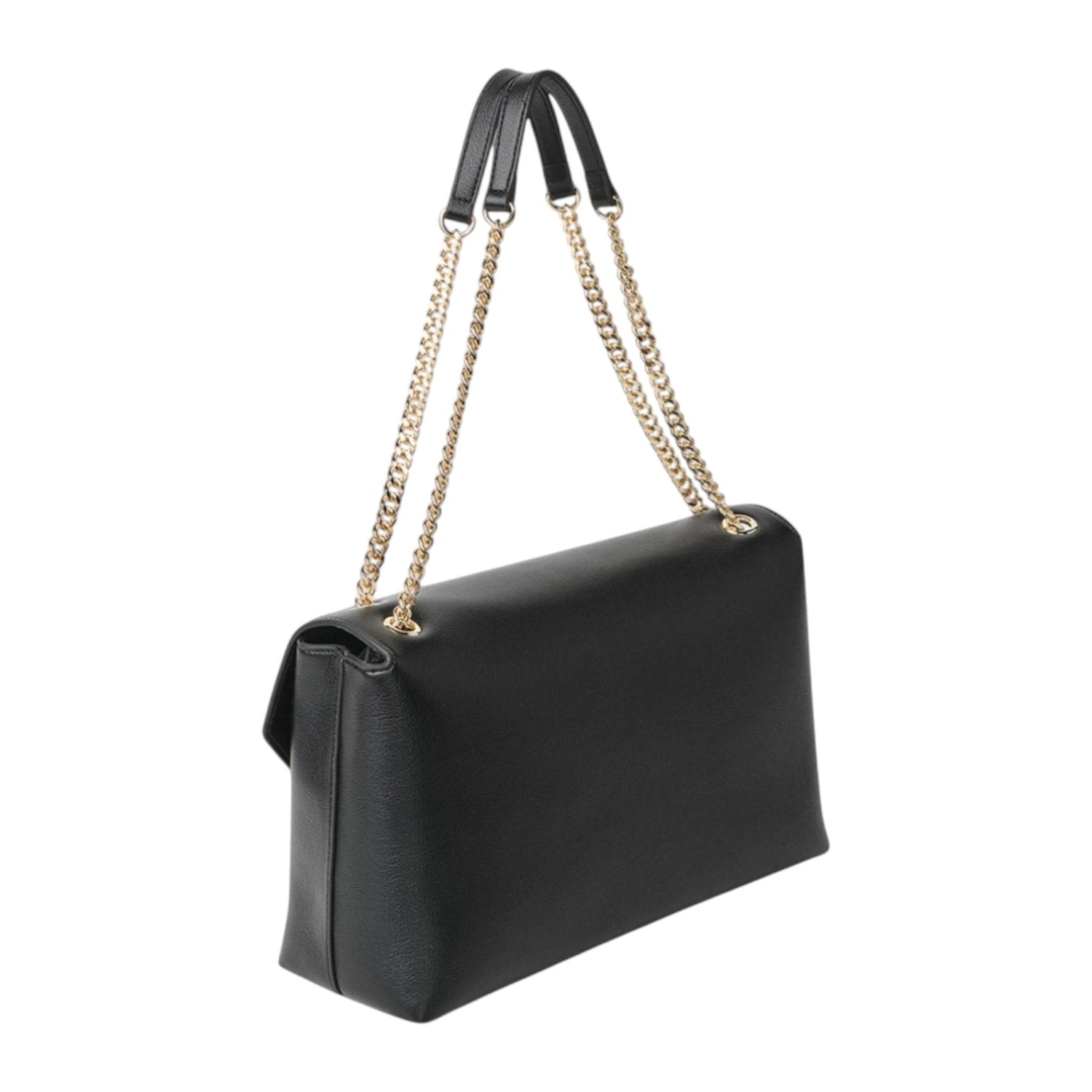 Gaelle Maxi Tracolla Donna in Ecopelle Nera con Catena Oro