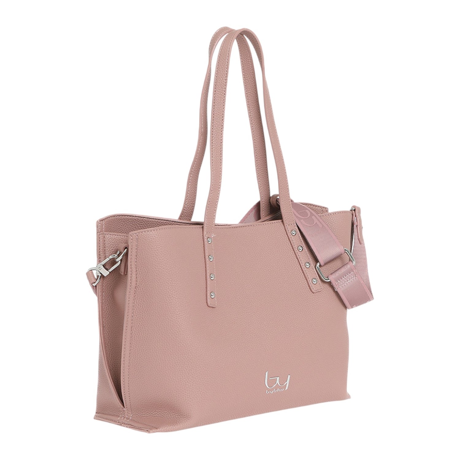 By Byblos Borsa a Spalla Windsor Donna in Ecopelle Bottolata Rosa Antico con Tracolla