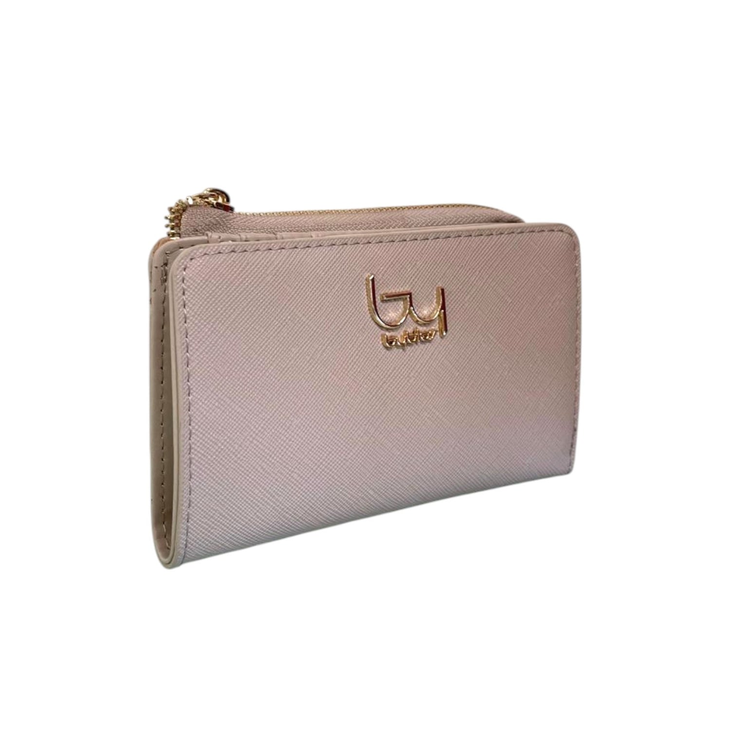 By Byblos Portafoglio Donna in Ecopelle Saffiano Beige con Bottone e Zip