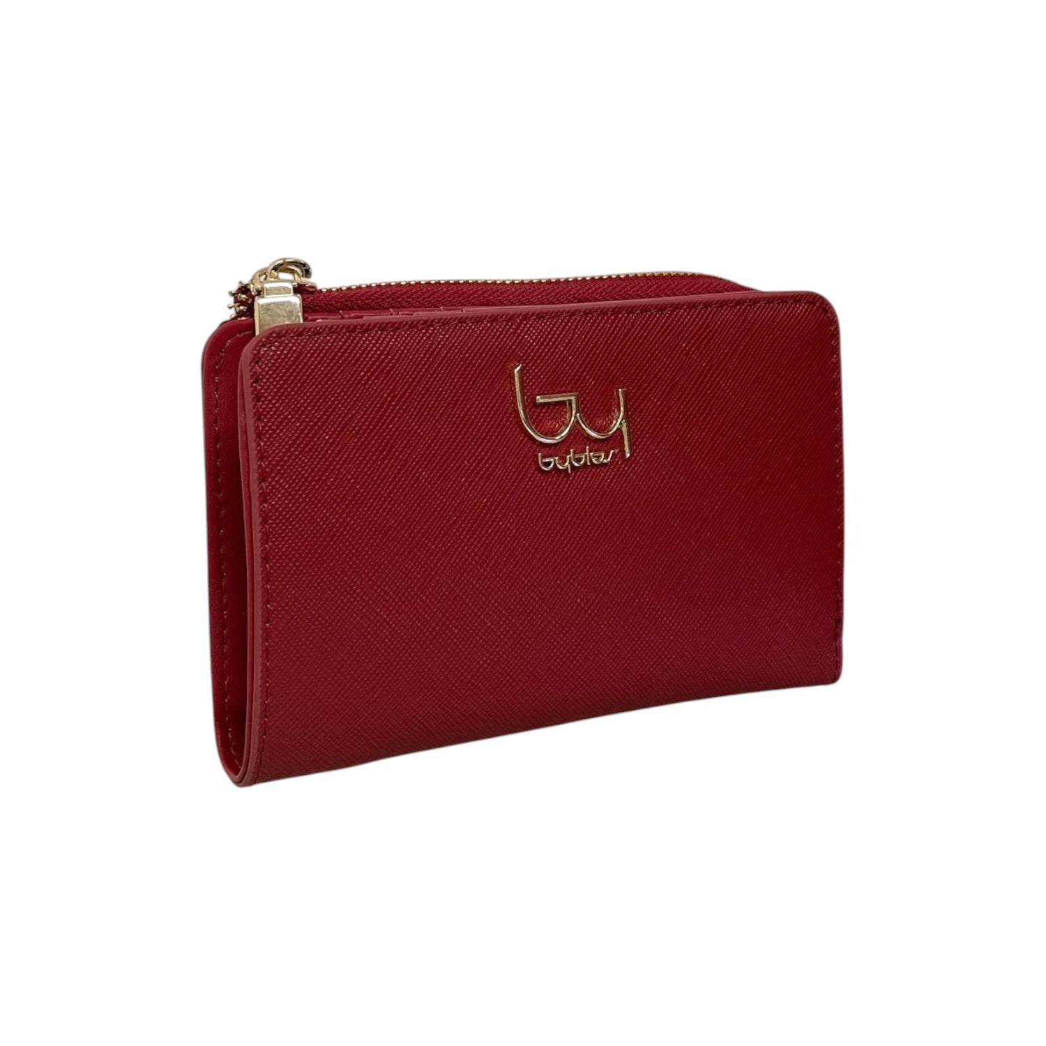 By Byblos Portafoglio Donna in Ecopelle Saffiano Rosso Rubino con Bottone e Zip