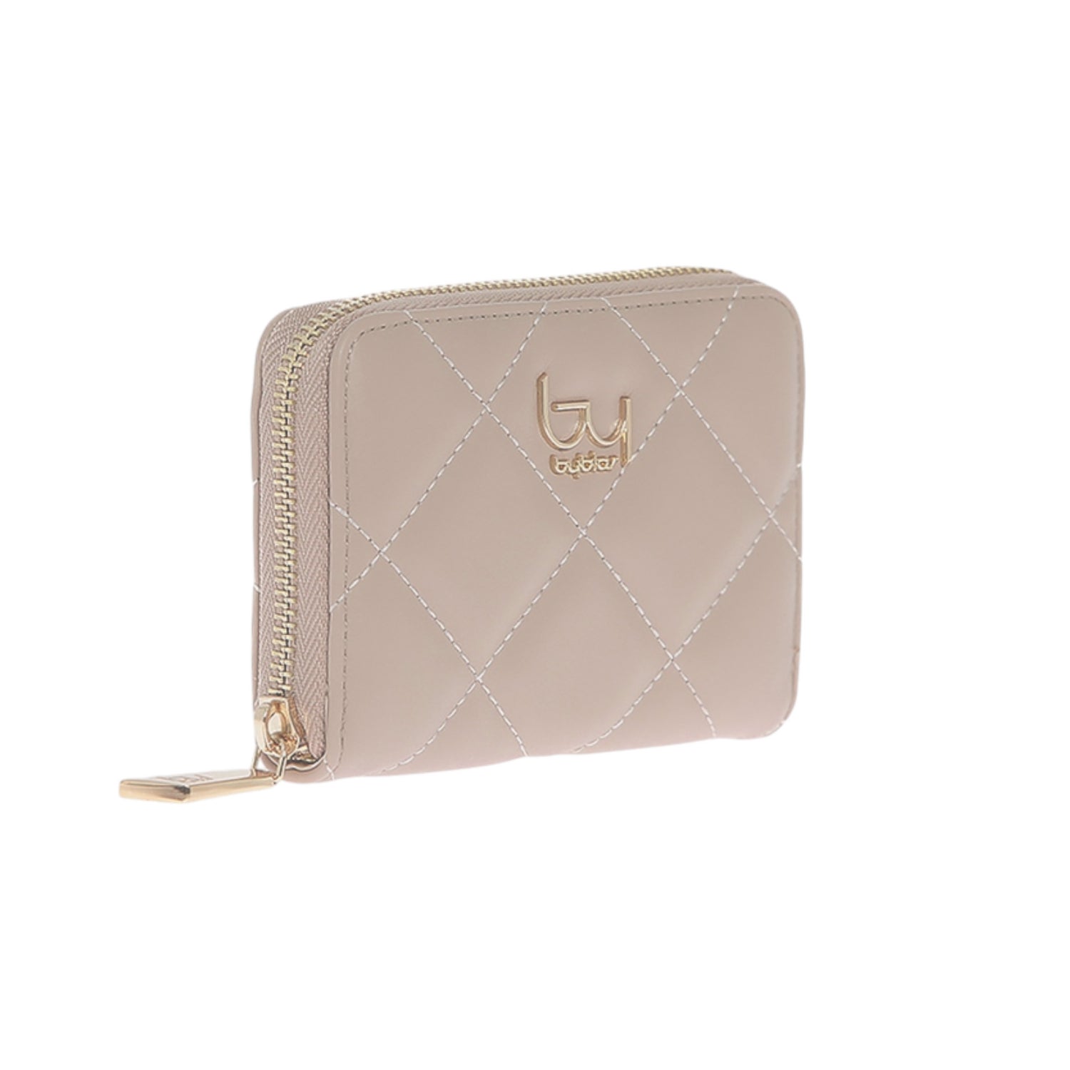 By Byblos Portafoglio Piccolo Donna in Ecopelle Trapuntata Beige con Zip