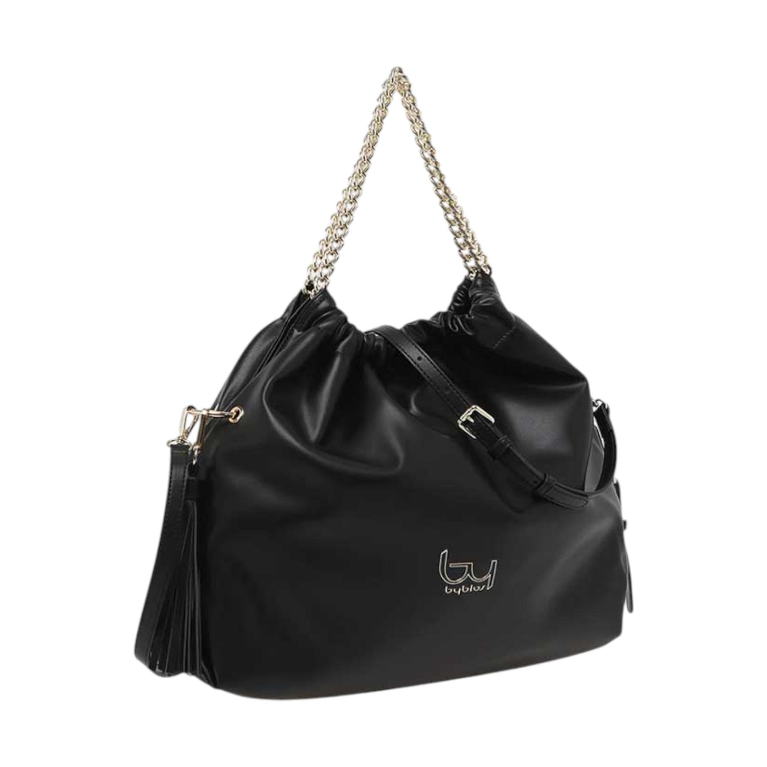 By Byblos Sacca a Mano Donna Smeraldo in Ecopelle Nera con Tracolla