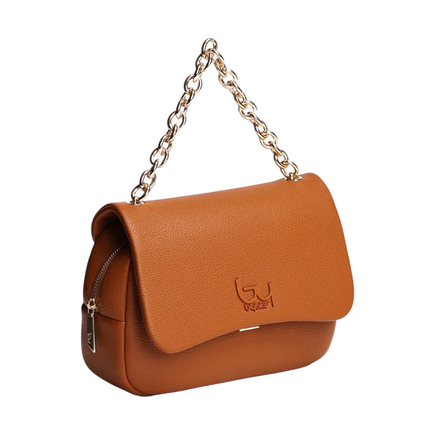By Byblos Borsa a Tracolla Donna in Ecopelle Cuoio con Catena Dorata