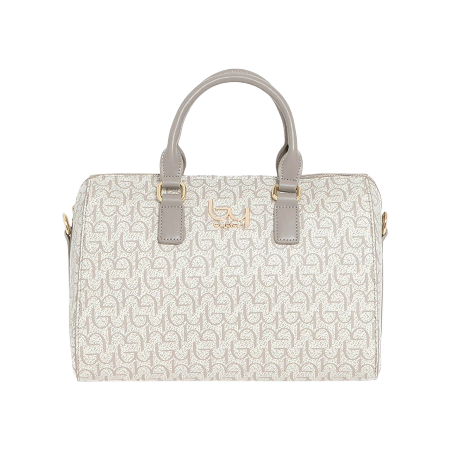 By Byblos Bauletto Donna in Ecopelle Logata Avorio Grigio con Tracolla