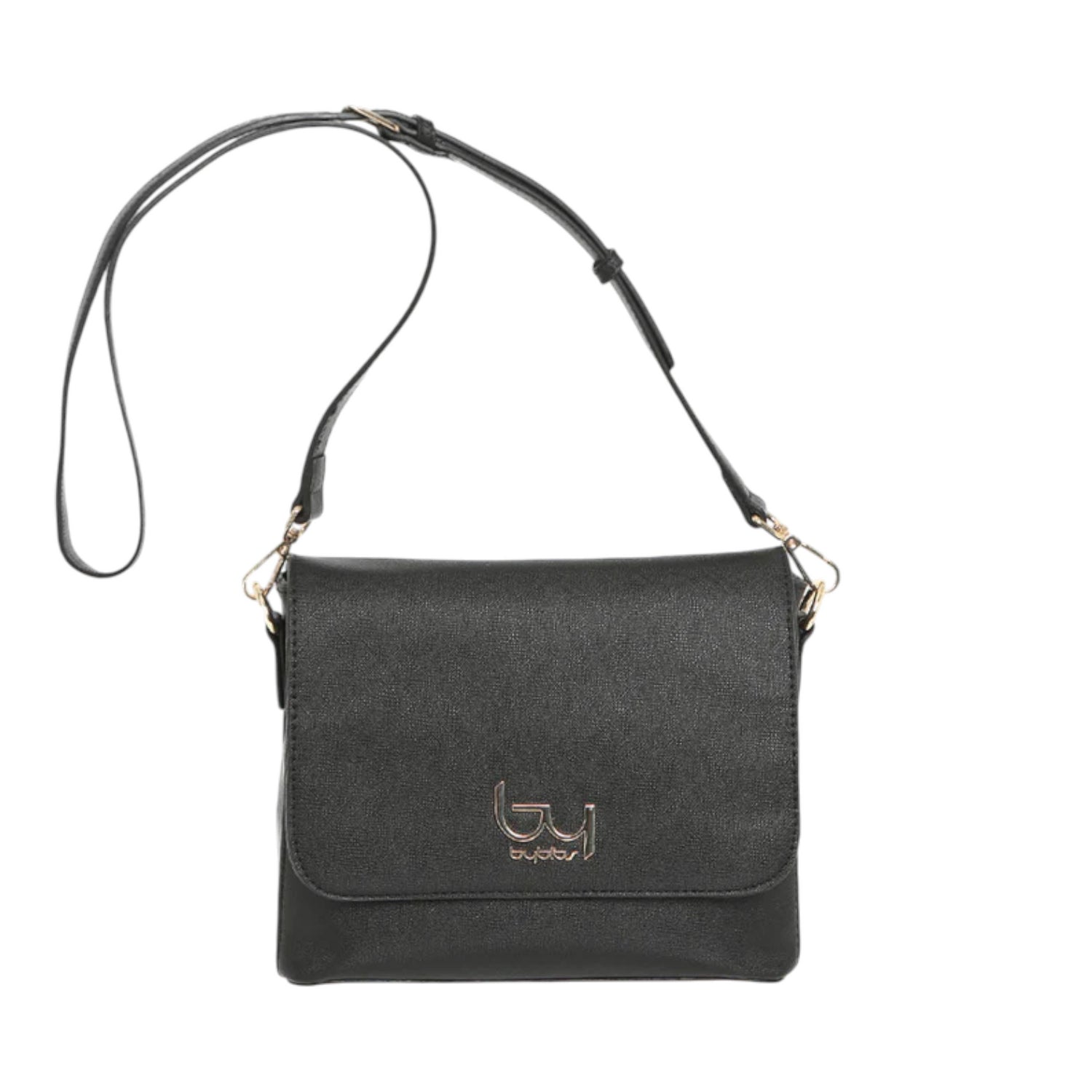 By Byblos Borsa a Tracolla Donna in Saffiano Nero con Bottone