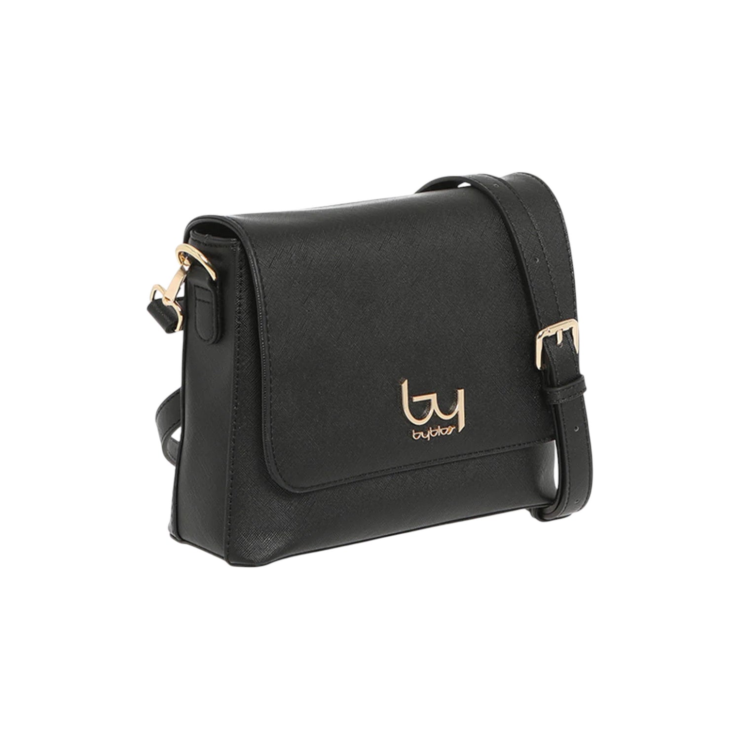 By Byblos Borsa a Tracolla Donna in Saffiano Nero con Bottone