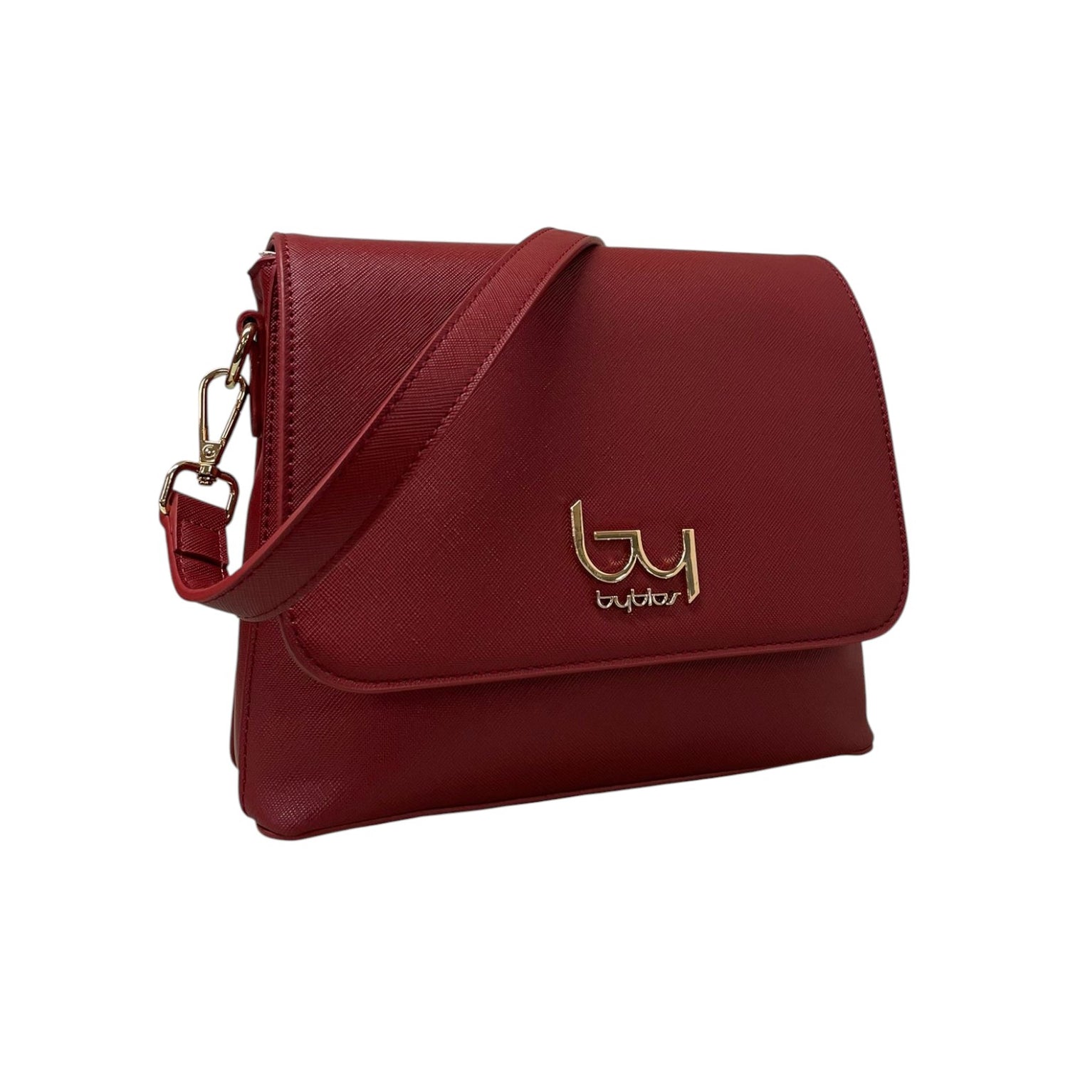 By Byblos Borsa a Tracolla Donna in Saffiano Rosso con Bottone
