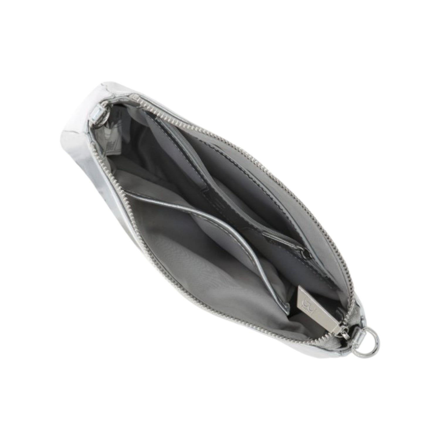 By Byblos Pochette Donna in Ecopelle Laminata Silver con Catena e Tracolla