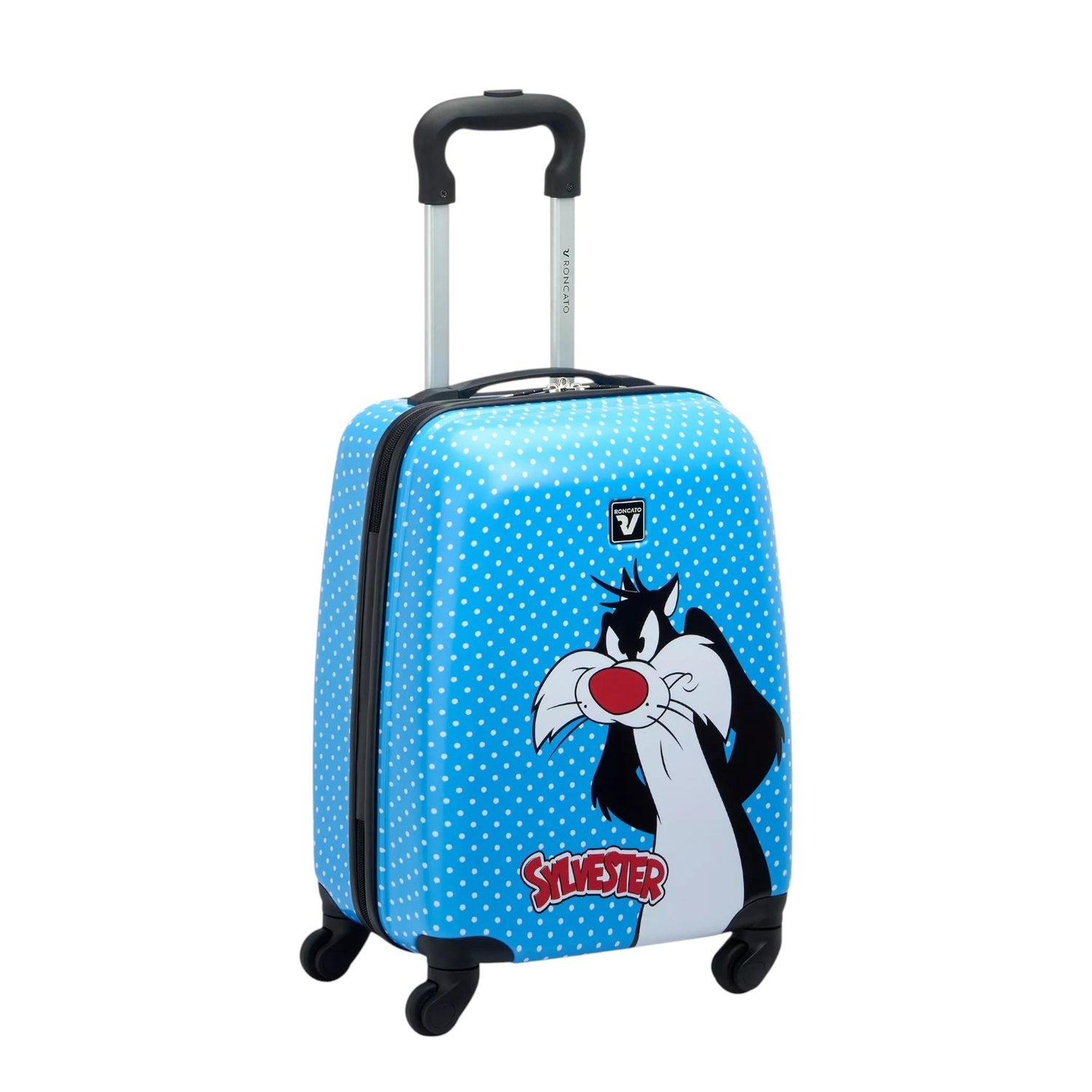 Roncato Trolley Piccolo Bambina in Abs Azzurro Silvestro Looney Tunes + Sacca