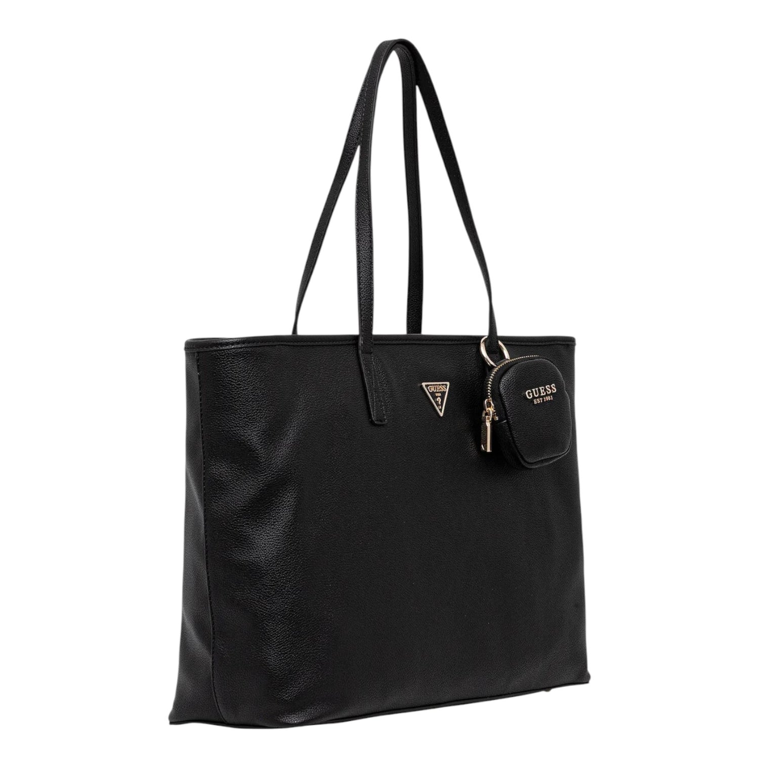 Guess Borsa a Spalla Donna in Ecopelle Nera con Pochette Coordinata