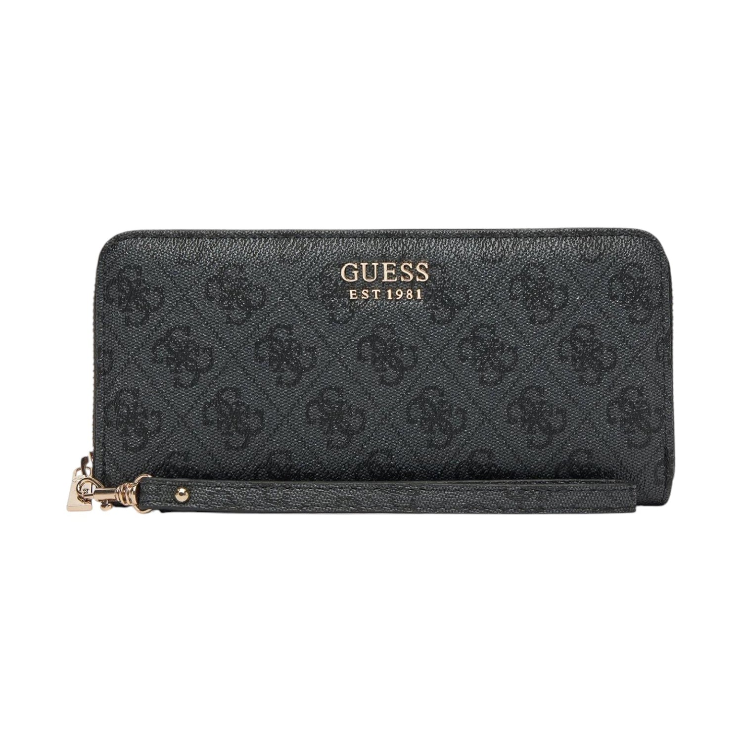 Guess Portafoglio Donna Brenton in Ecopelle Grigia Logata con Polsino