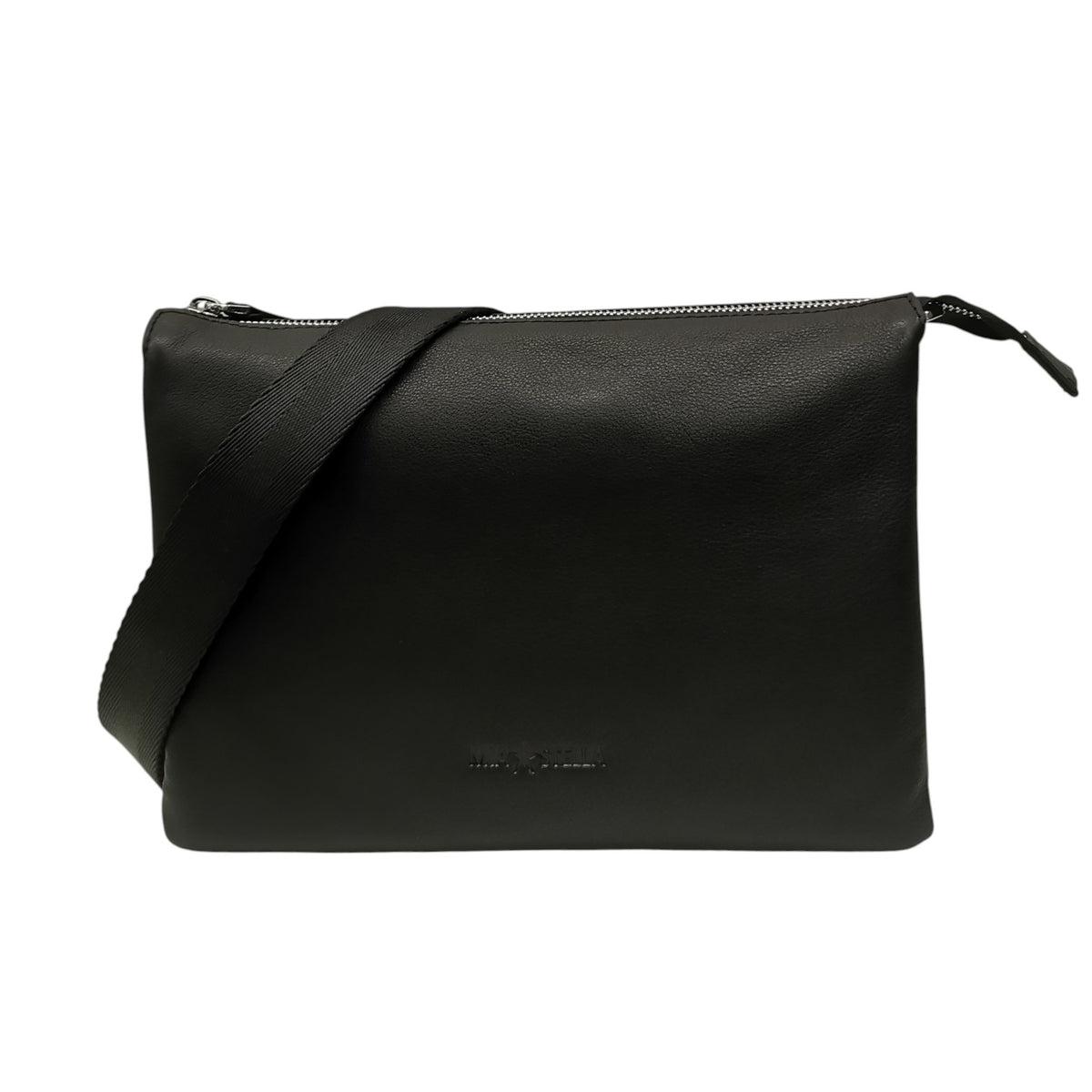 Mia Stella Tracolla Donna in Pelle Nera con 3 Scomparti