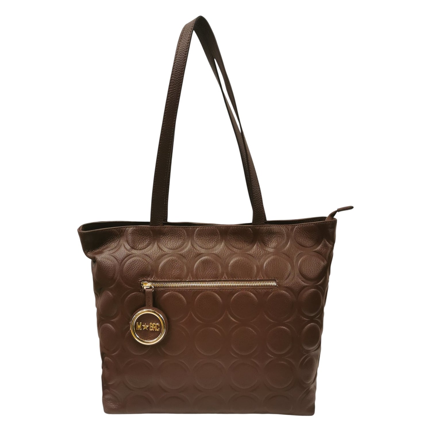 M Brc Shopping Bag Donna Linea Sfera in Pelle Marrone