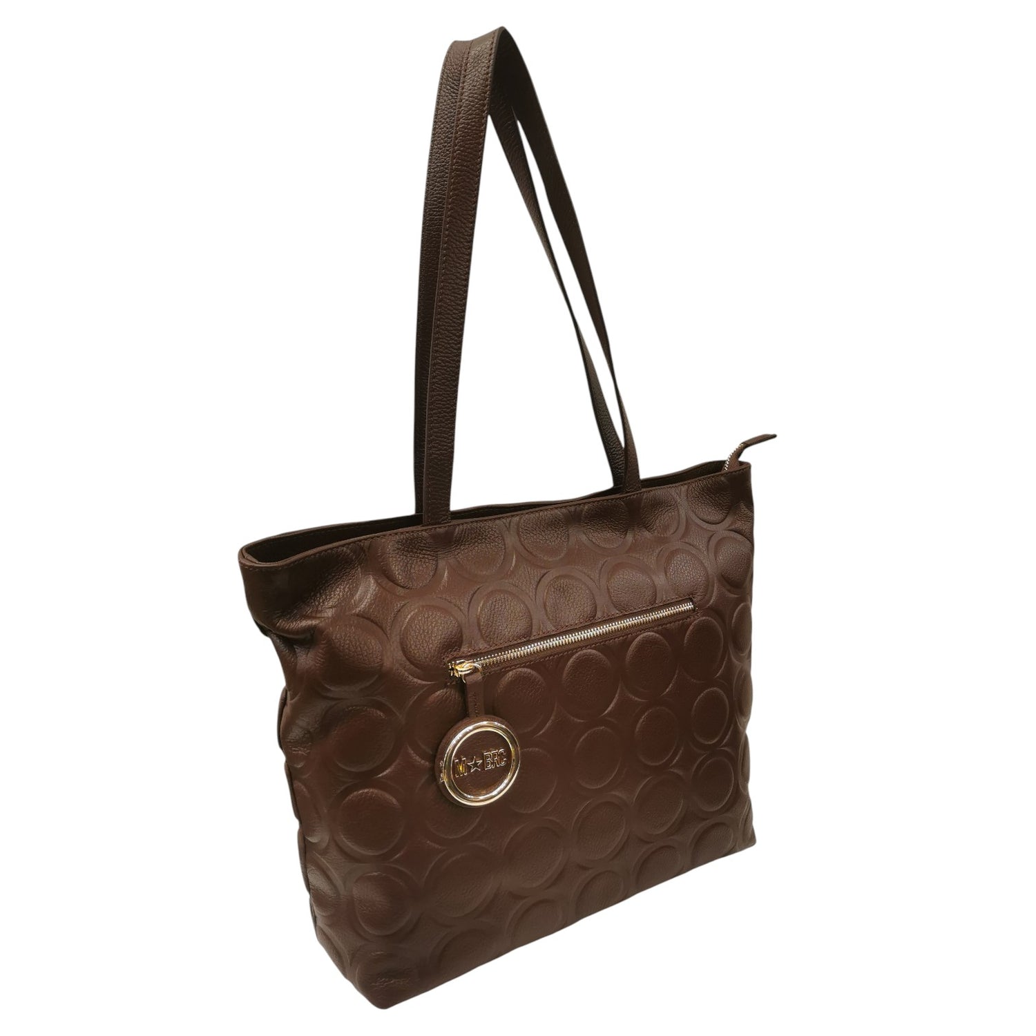 M Brc Shopping Bag Donna Linea Sfera in Pelle Marrone