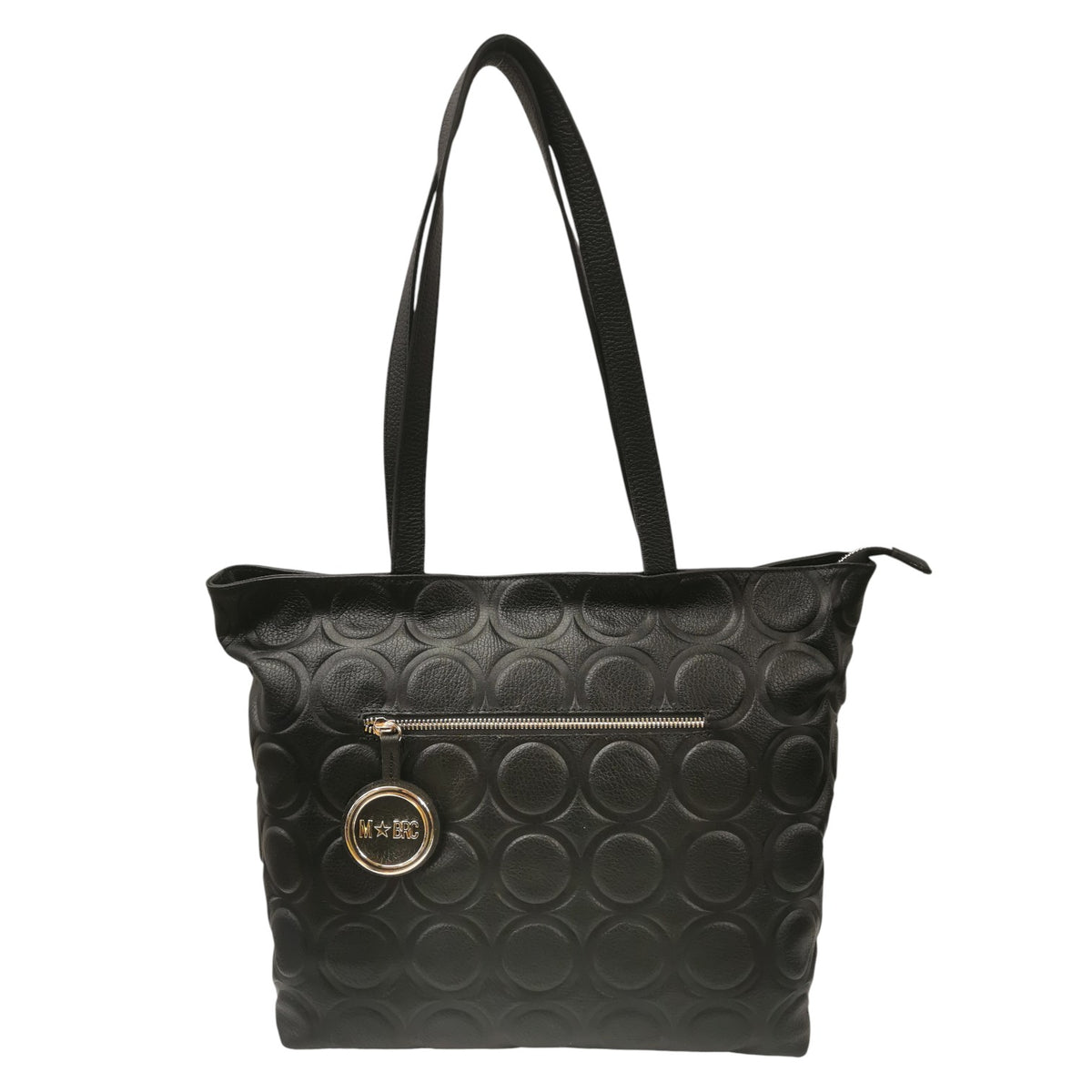 M Brc Shopping Bag Donna Linea Sfera in Pelle Nera