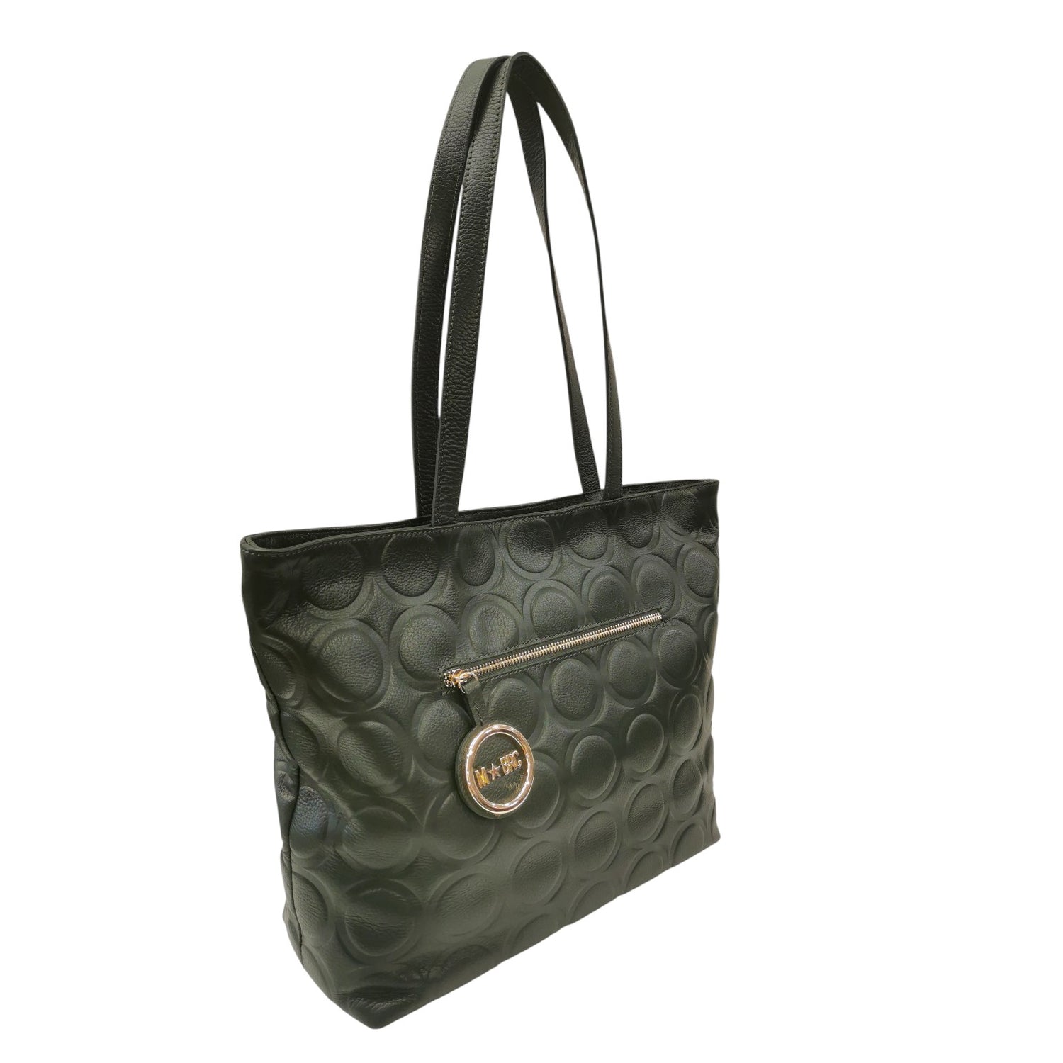 M Brc Shopping Bag Donna Linea Sfera in Pelle Verde